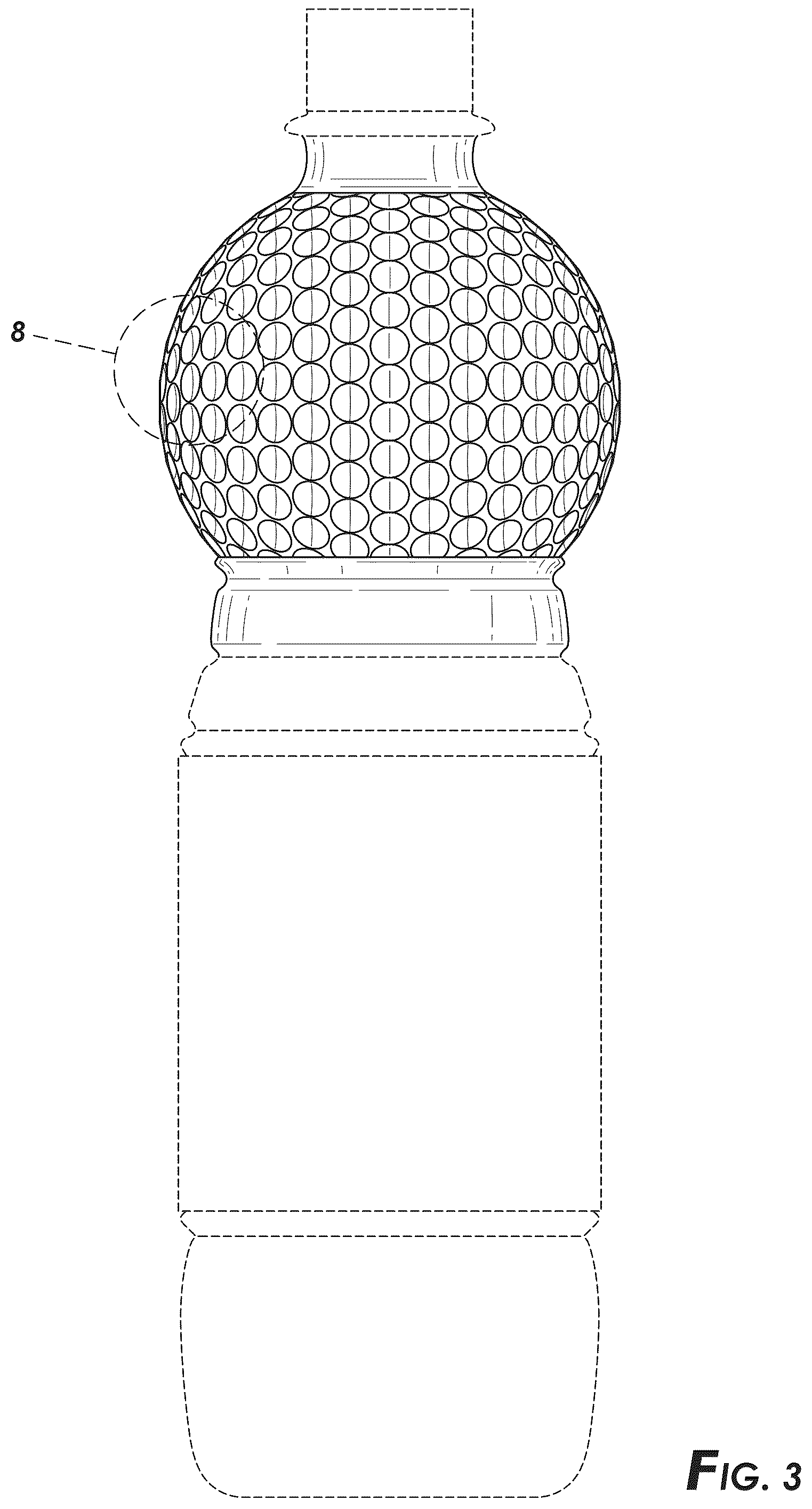 Patent USD1078487 Figure 3 – Golf ball bottle