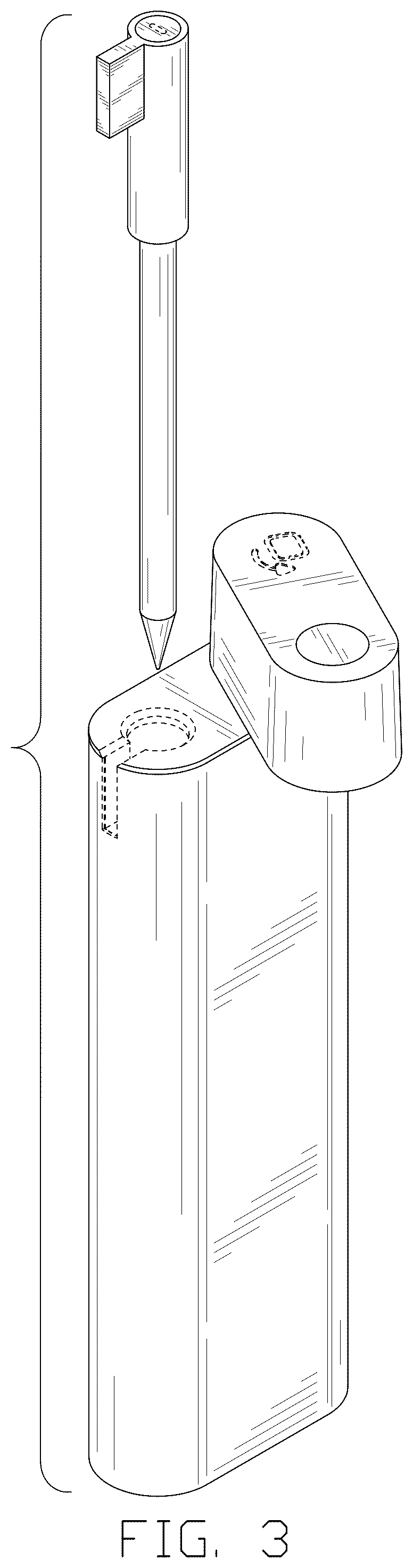 Patent USD1078502 Figure 3 – Combination of thermometer probe and probe box