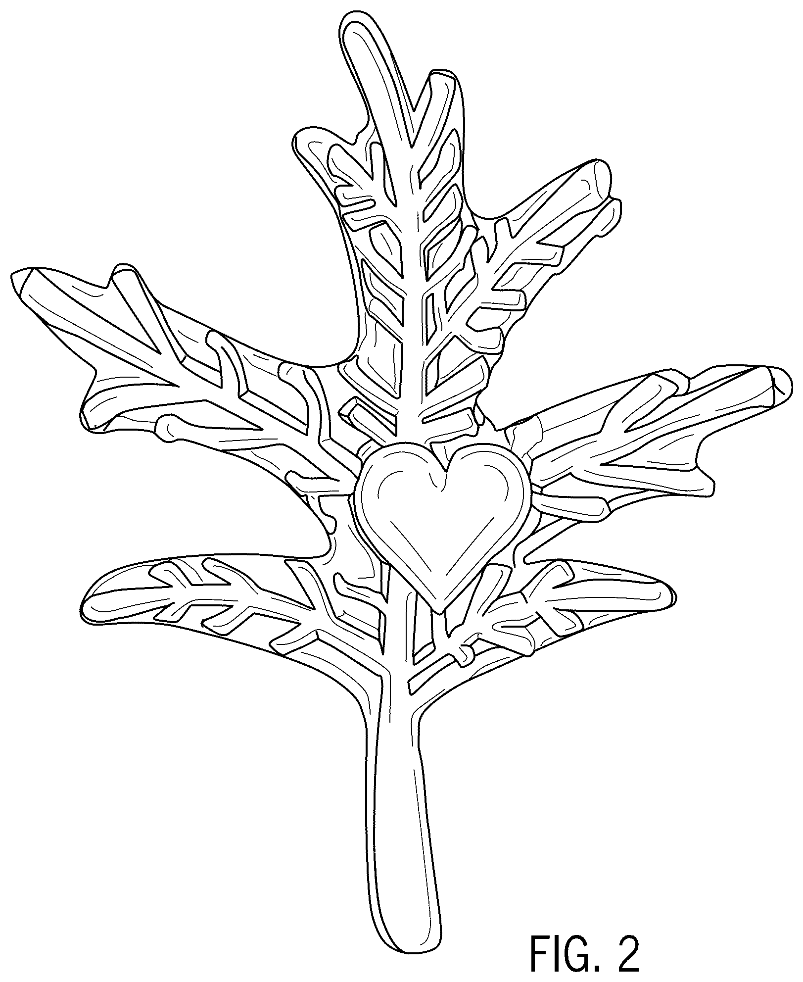 Patent USD1078533 — Leaf with heart ornament — Figure 1