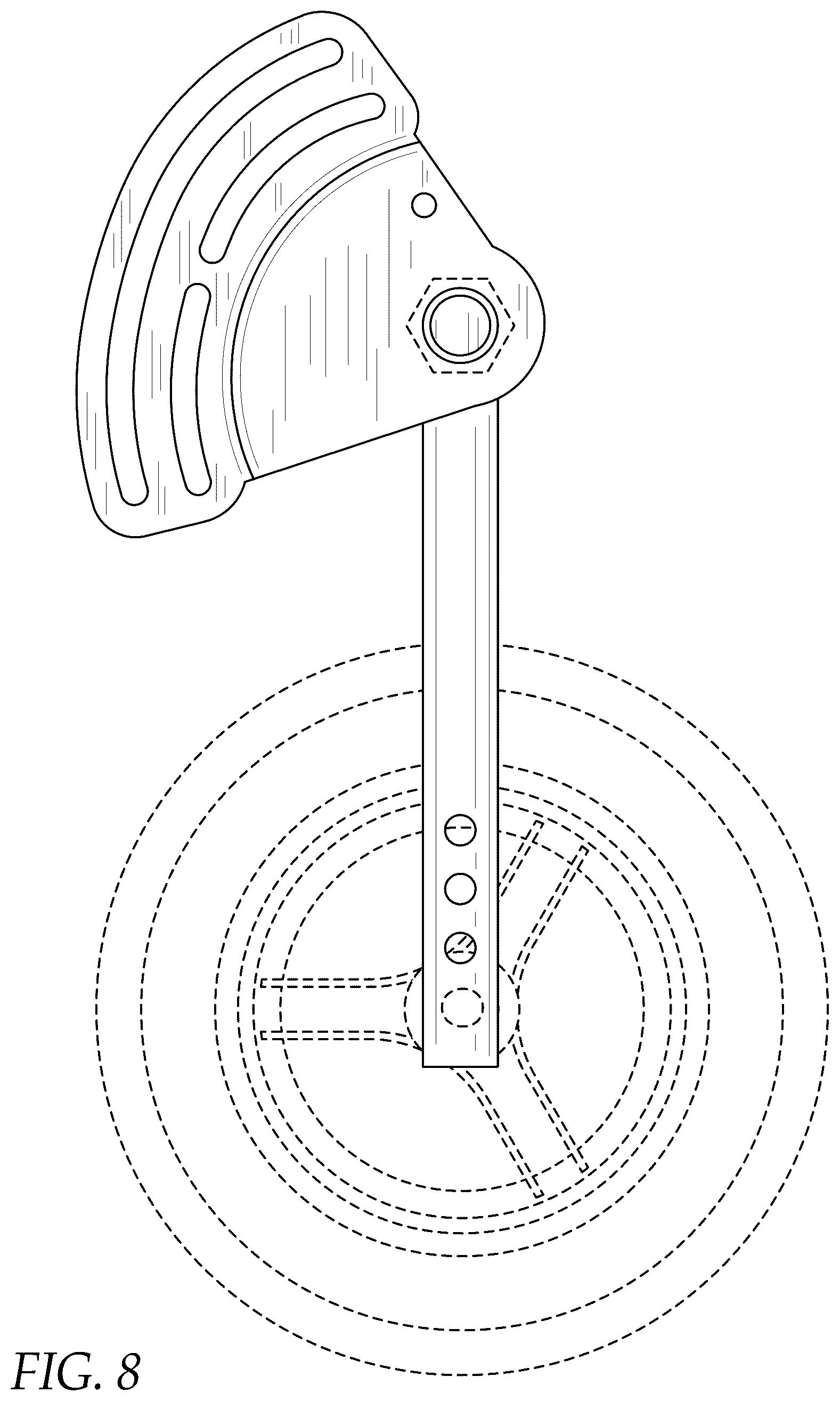 Patent USD1078553 Figure 8 – Training wheel stabilizing device