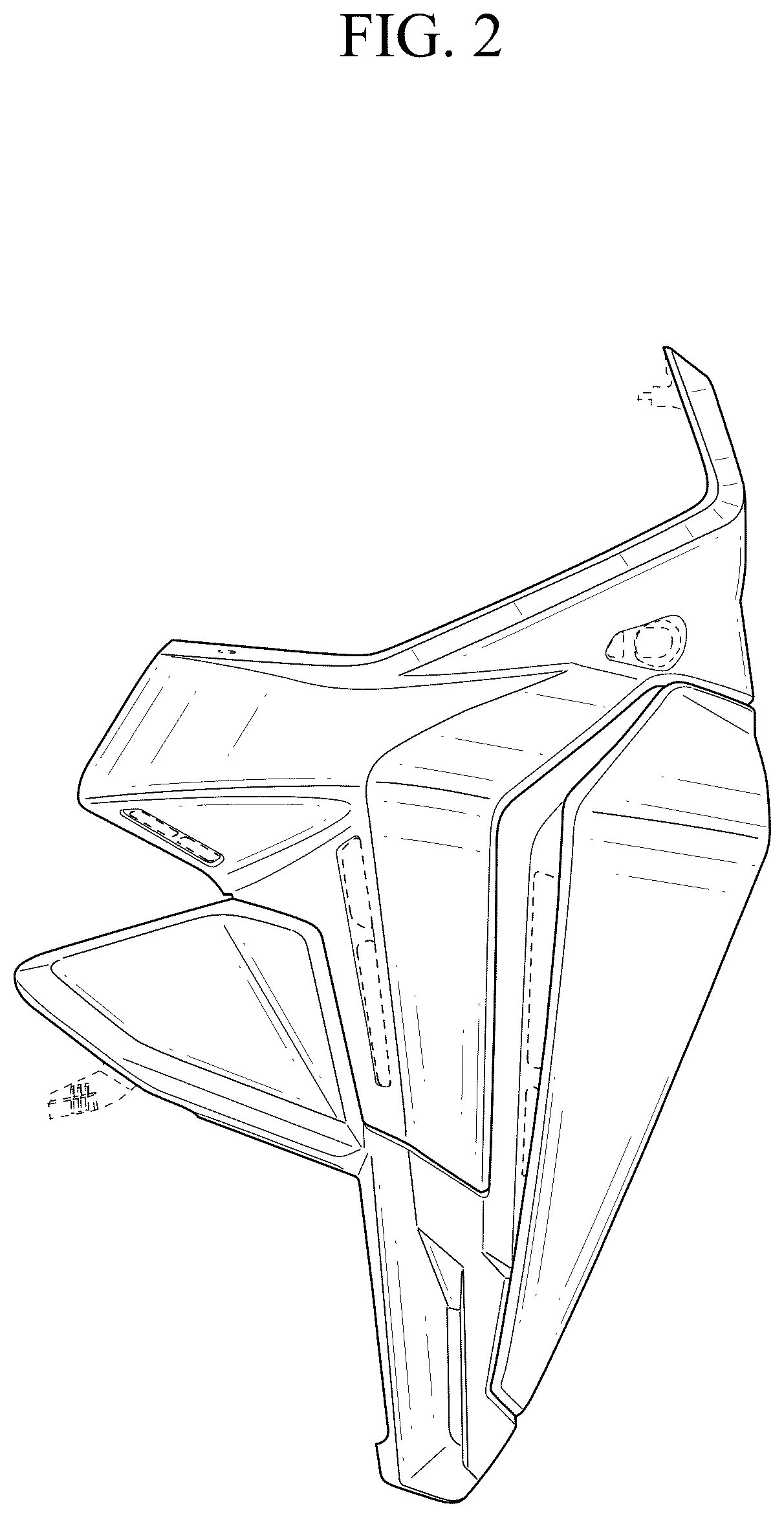 Patent USD1078554 Figure 2 – Front side cowl for motorcycle