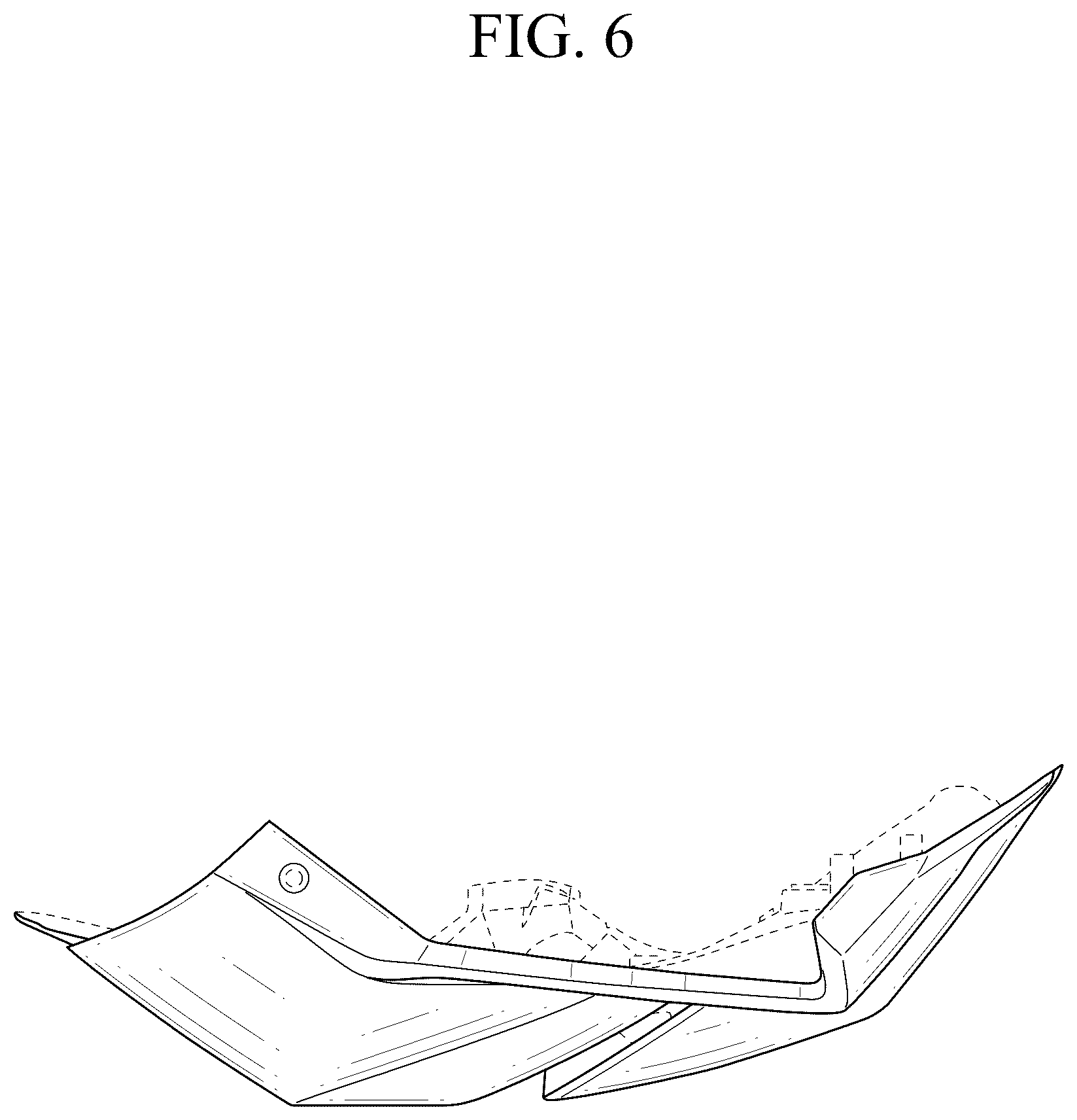 Patent USD1078554 Figure 6 – Front side cowl for motorcycle