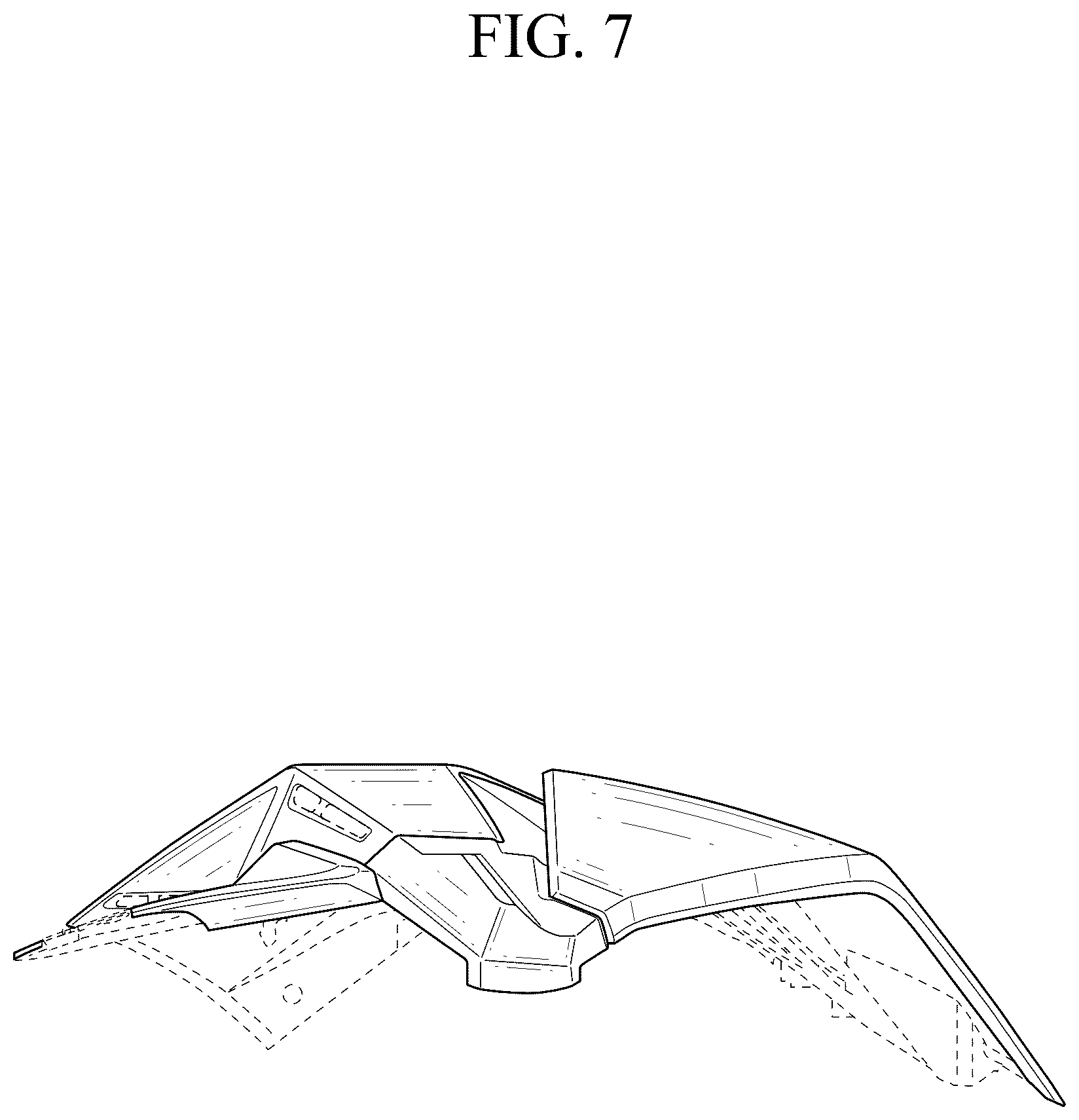Patent USD1078554 Figure 7 – Front side cowl for motorcycle