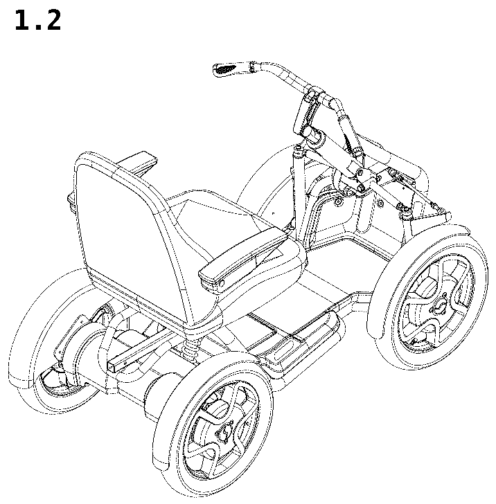 Patent USD1078555 Figure 2 – Mobility scooter