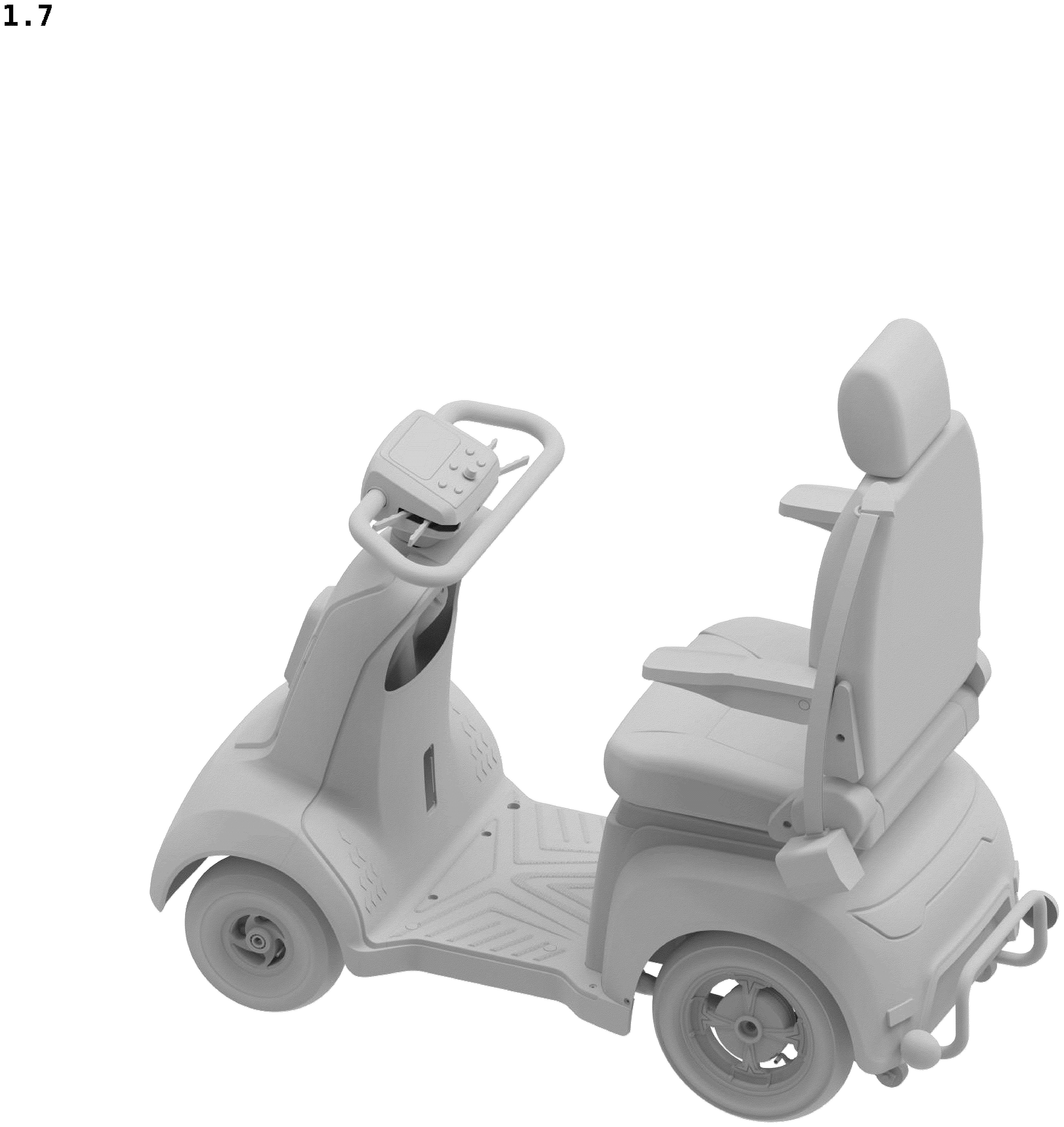 Patent USD1078558 Figure 7 – Mobility scooter