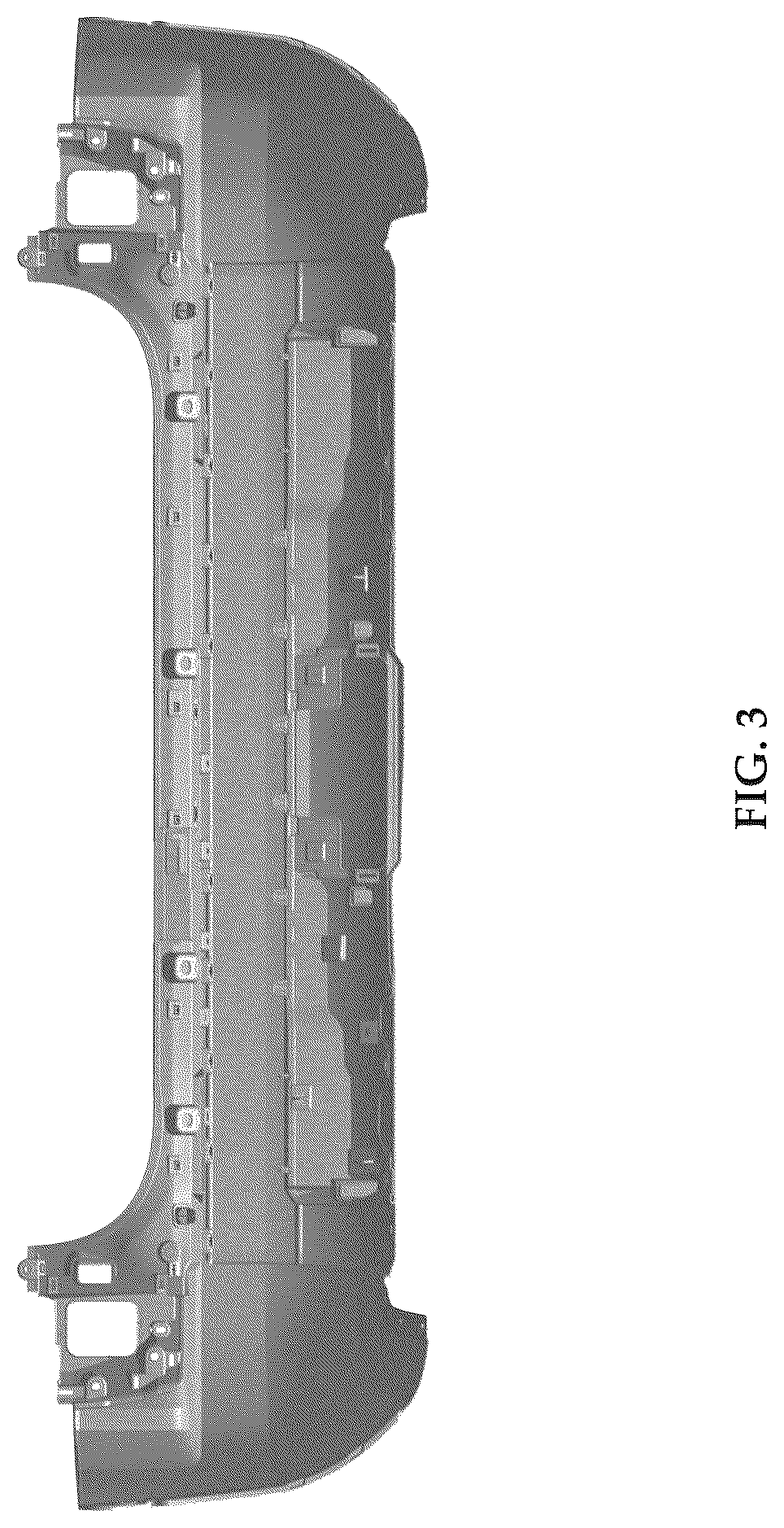 Patent USD1078562 Figure 3 – Rear bumper for an automobile