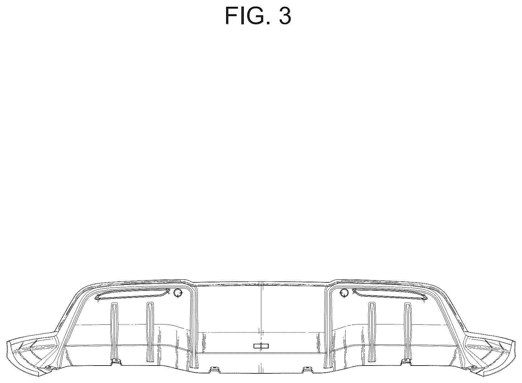 Patent USD1078569 Figure 3 – Rear diffuser for vehicle tuning
