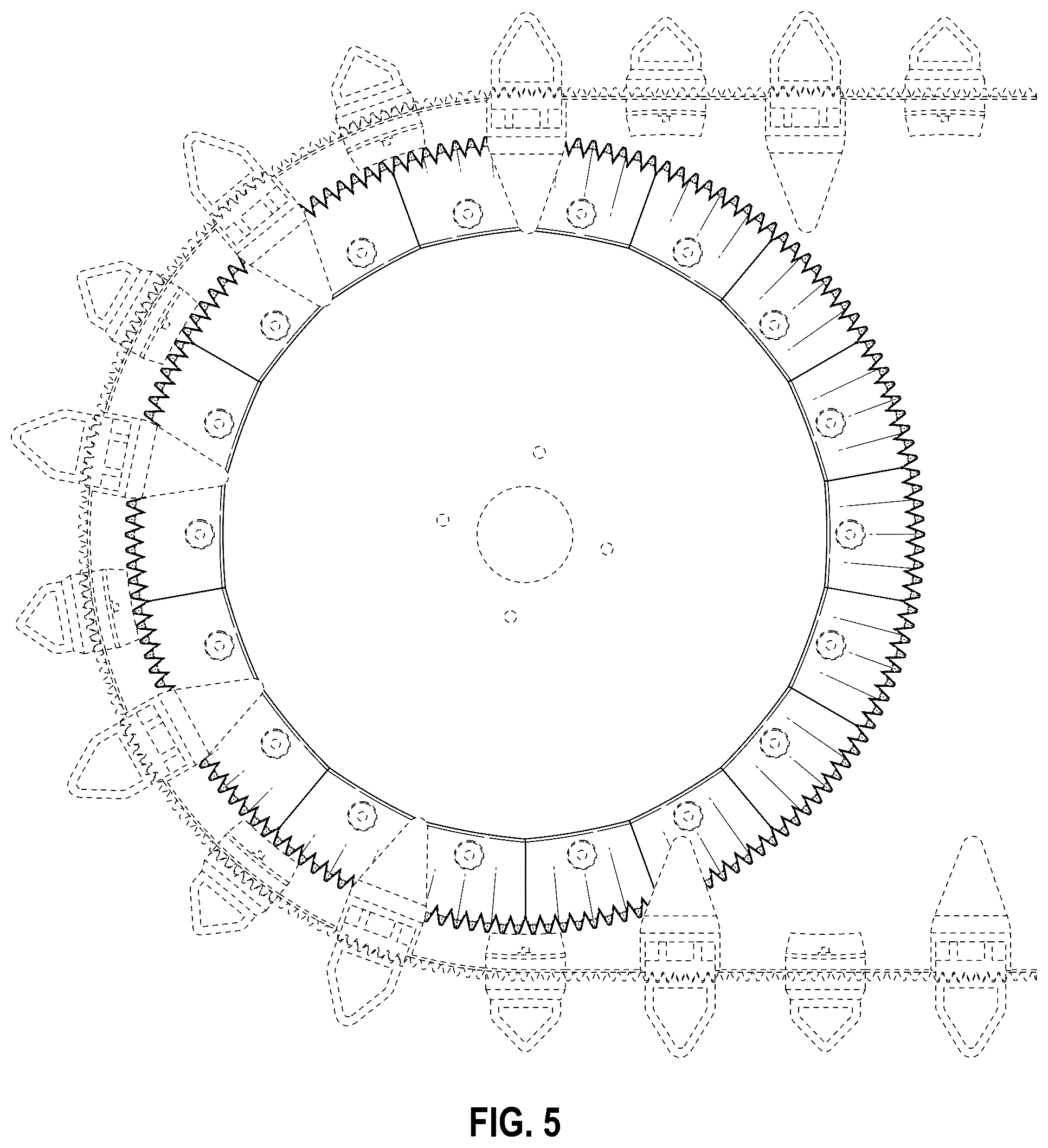 Patent USD1078594 Figure 5 – Wheel segment of a segmented wheel