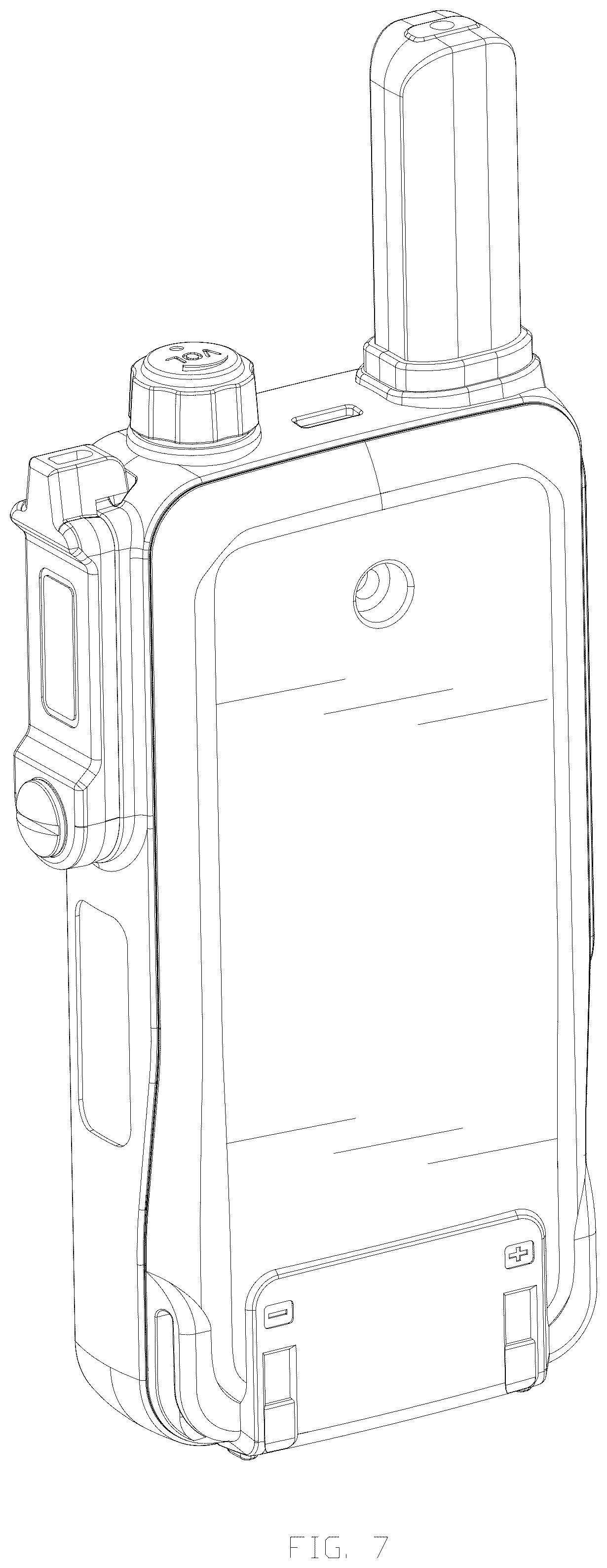 Patent USD1078673 Figure 7 – Walkie-talkie
