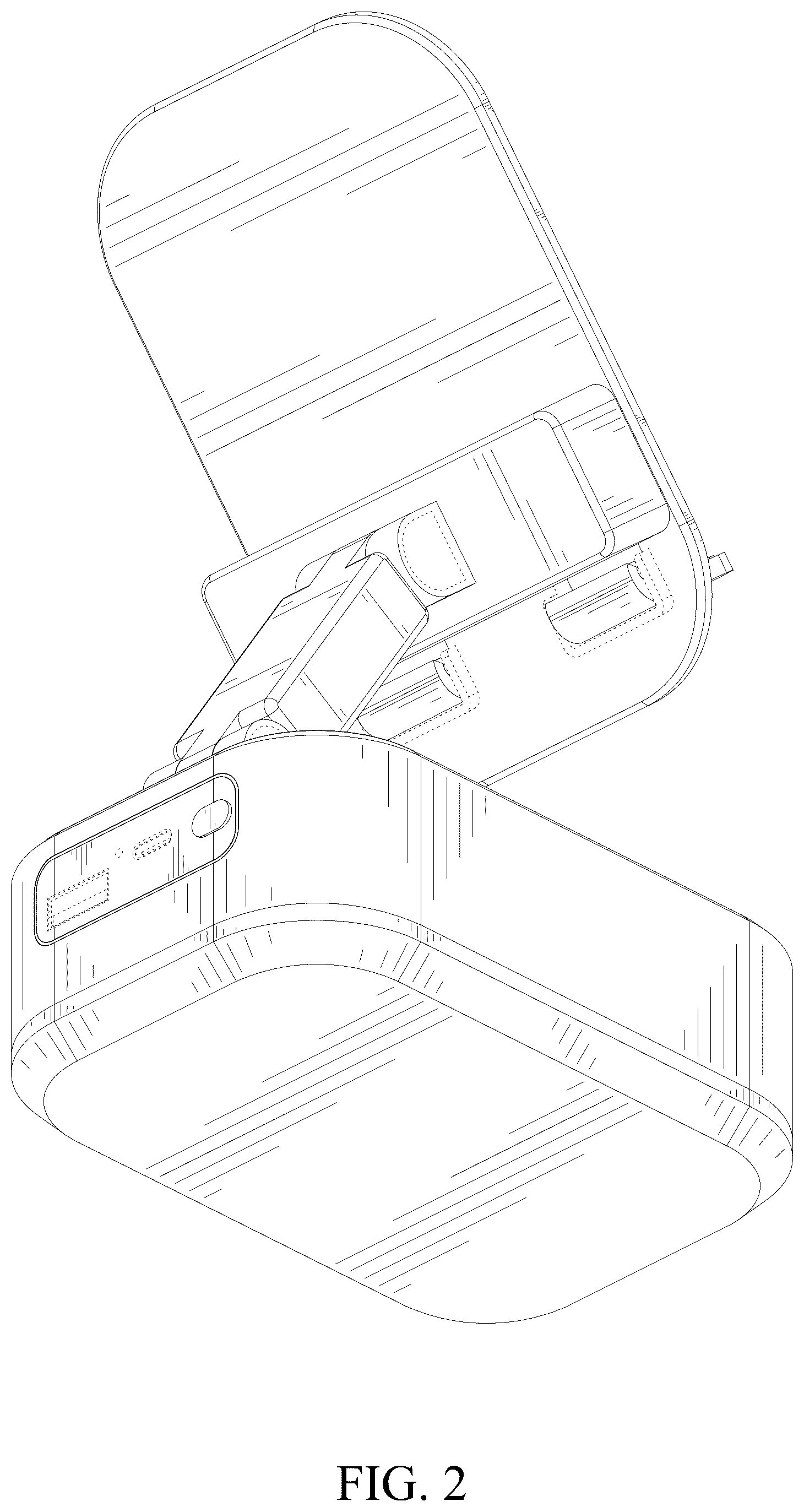 Patent USD1078718 Figure 2 – Mobile phone holder with speaker