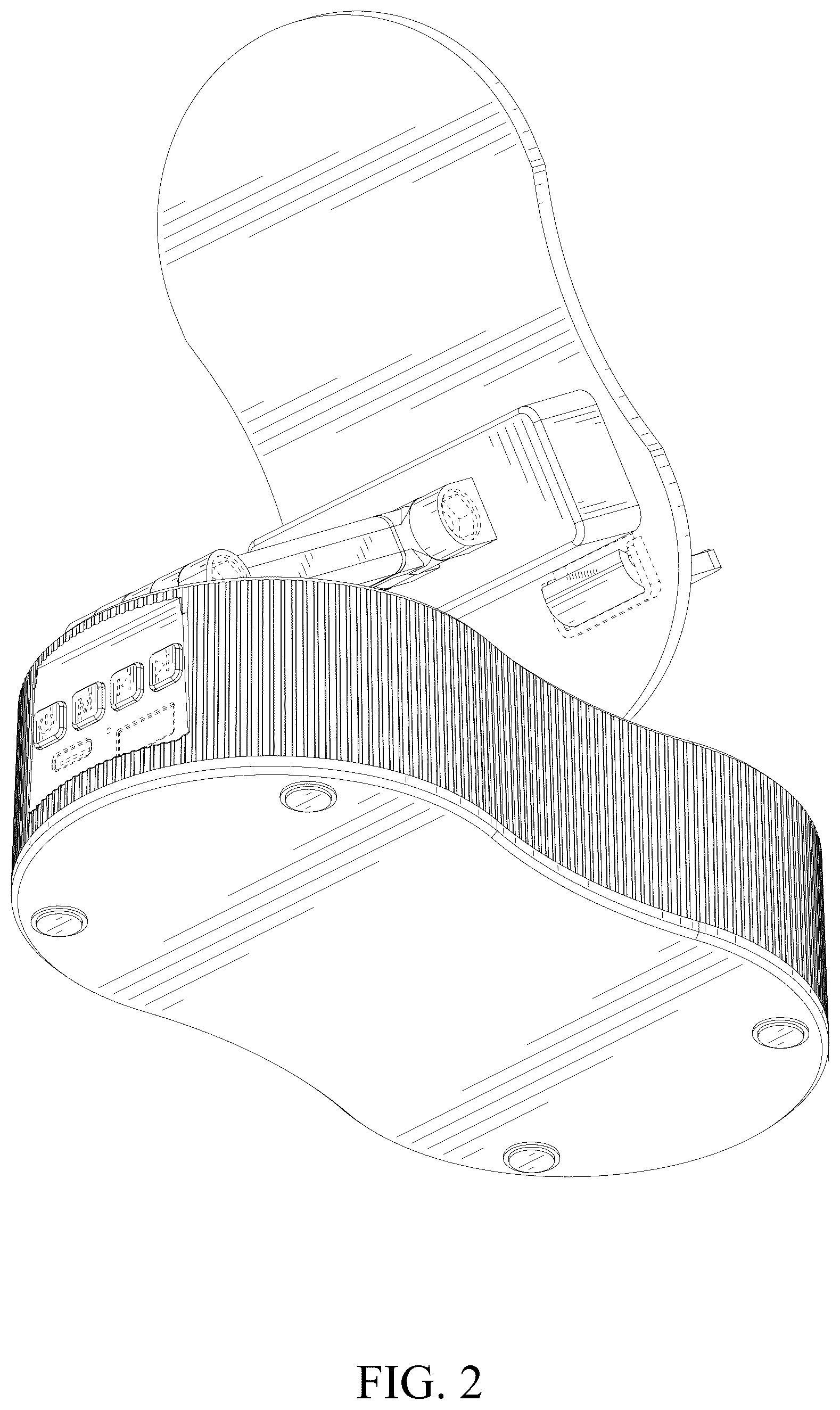 Patent USD1078719 Figure 2 – Mobile phone holder with speaker