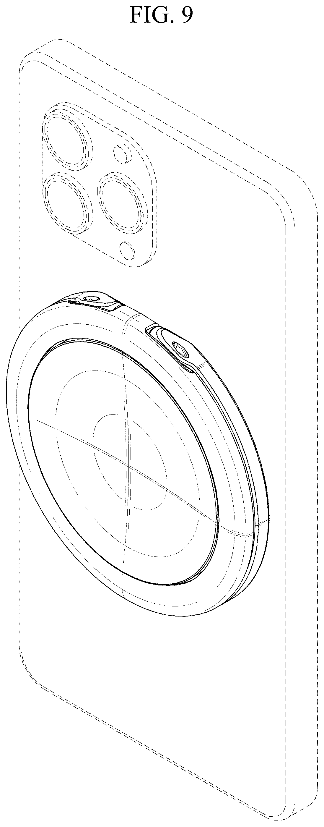 Patent USD1078721 Figure 7 – Ring holder for electronic device