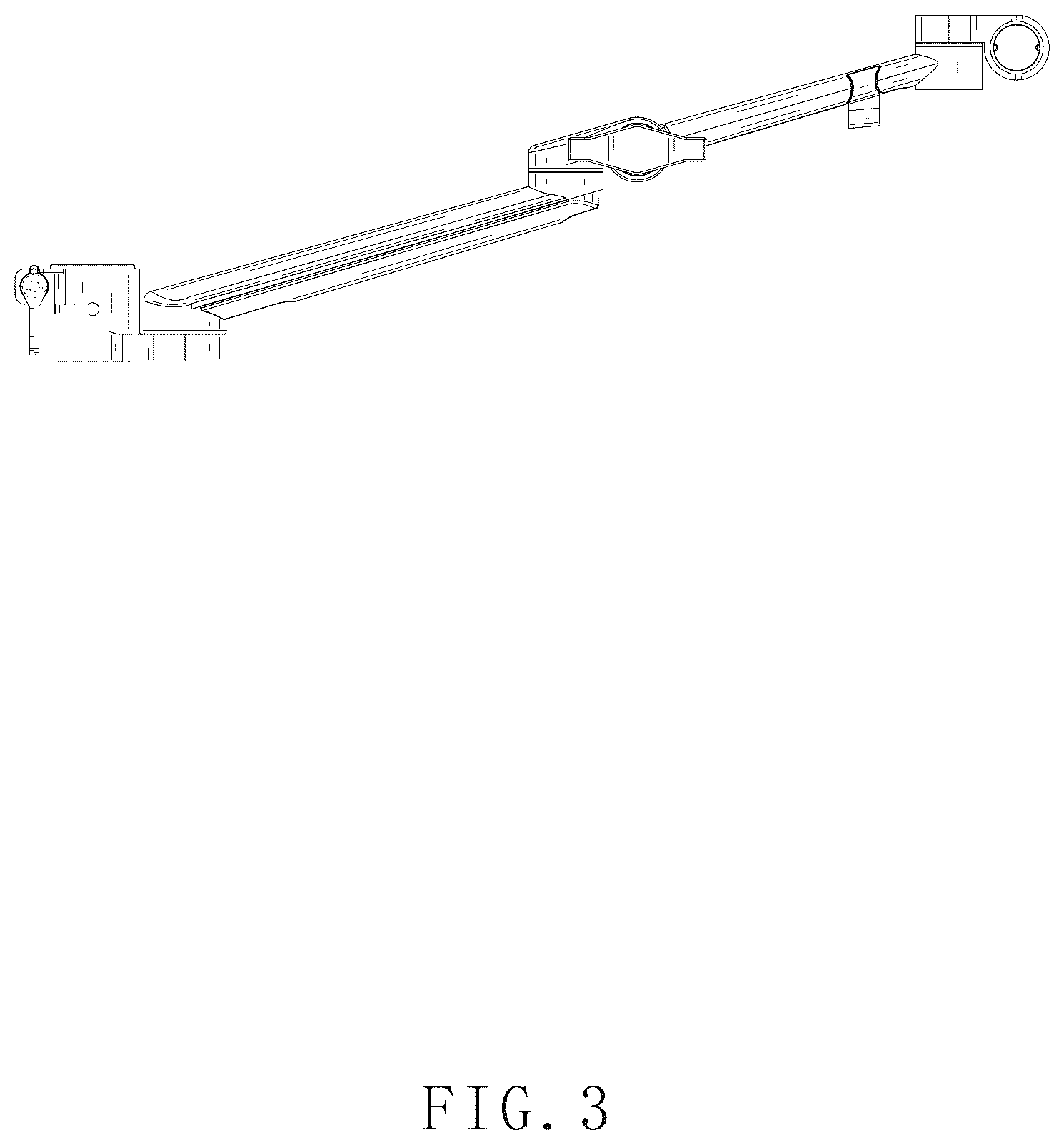 Patent USD1078744 Figure 3 – Support arm
