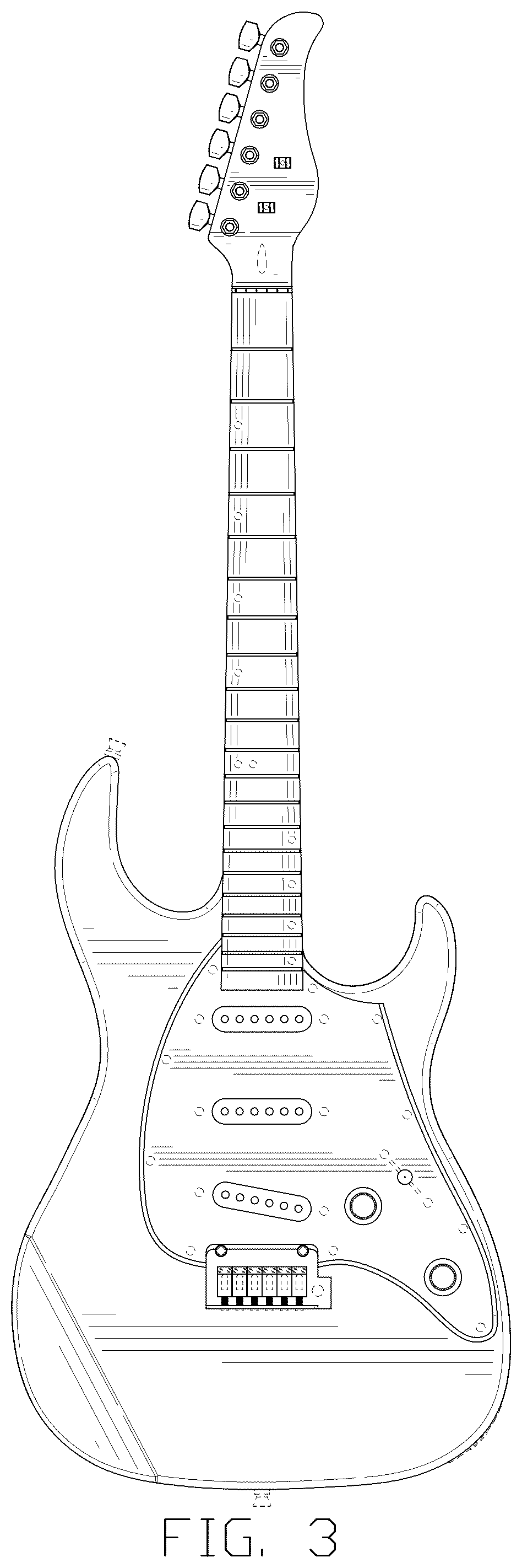 Patent USD1078840 Figure 3 – Electric guitar