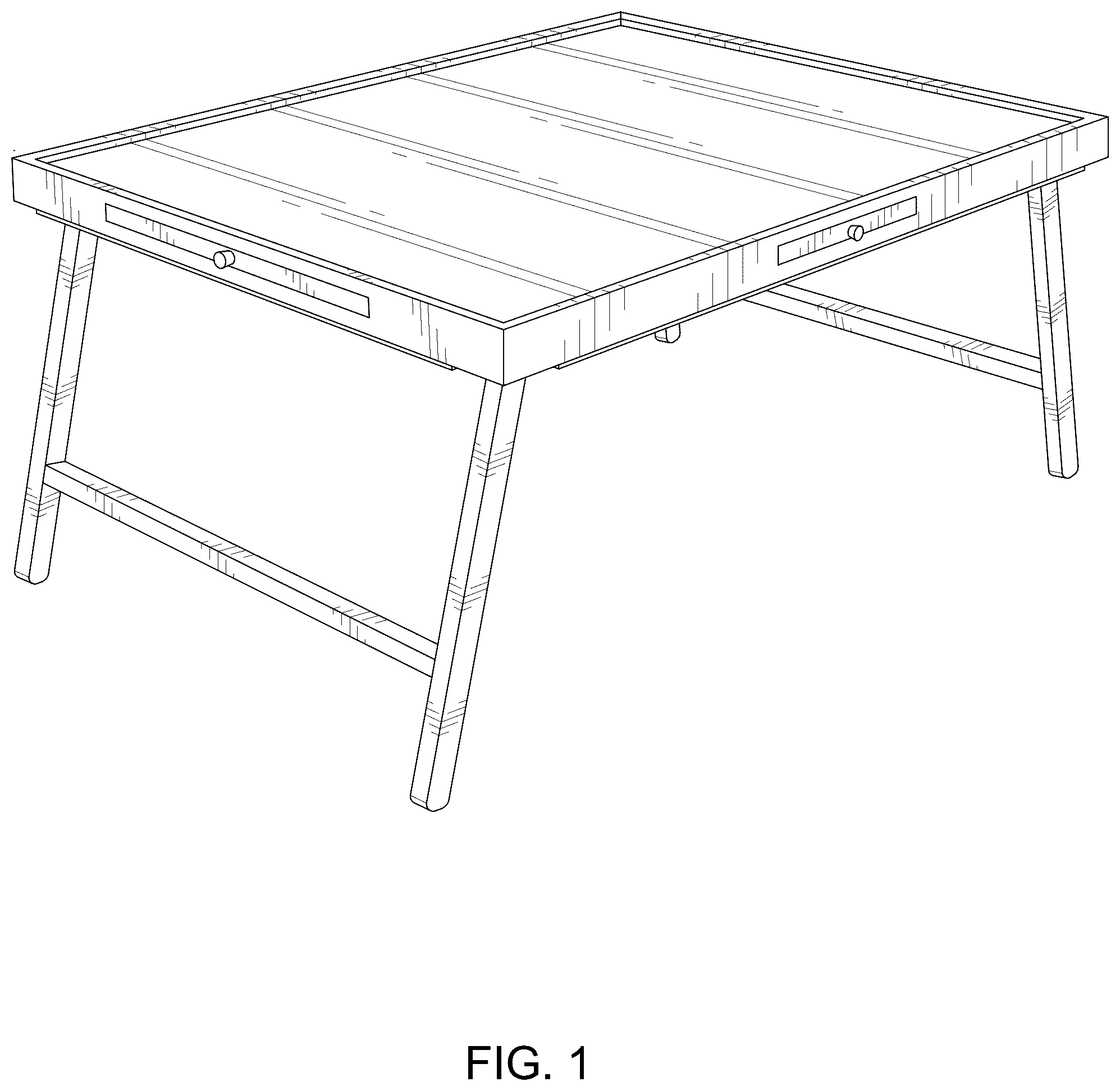 Patent USD1078855 Figure 1 – Puzzle board with foldable legs