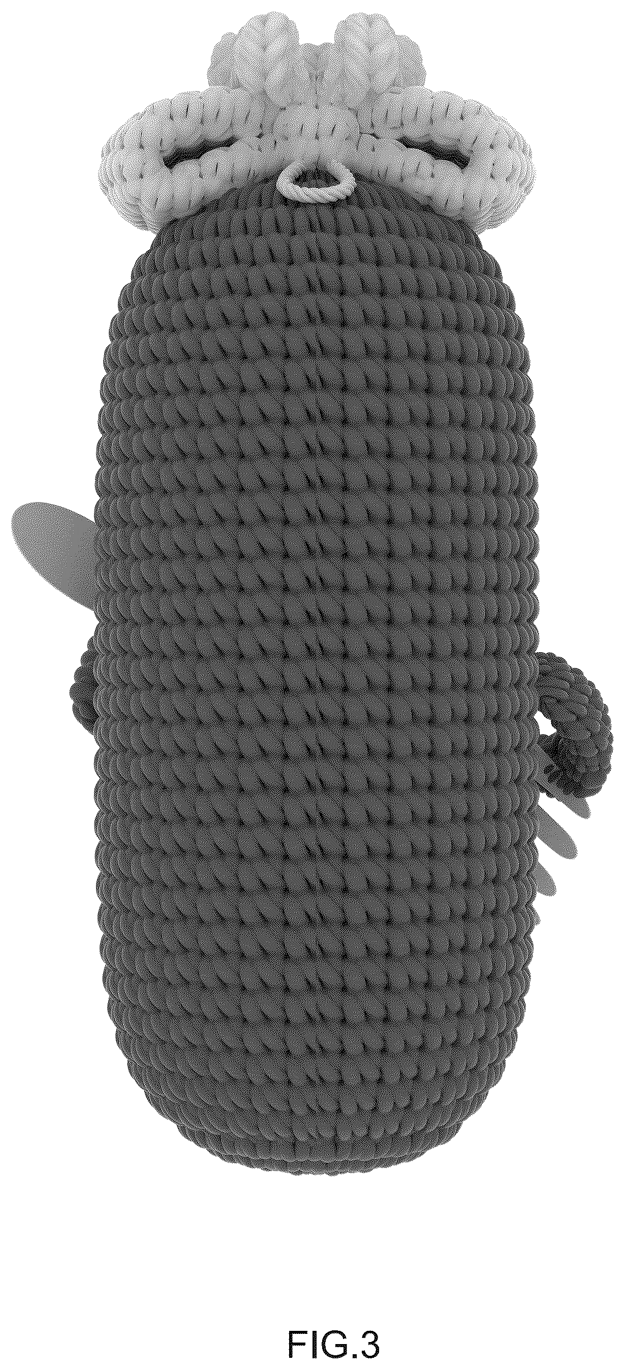Patent USD1078877 Figure 3 – Crochet toy