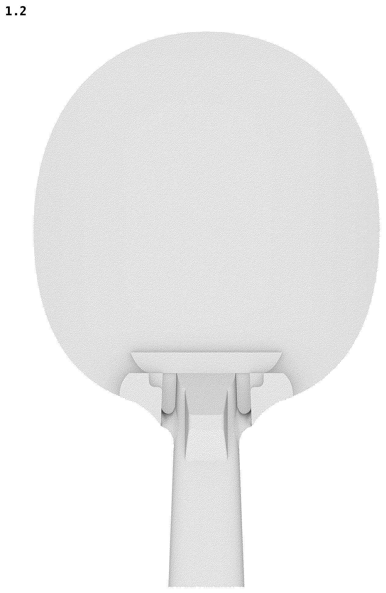 Patent USD1078883 Figure 2 – Table tennis racket