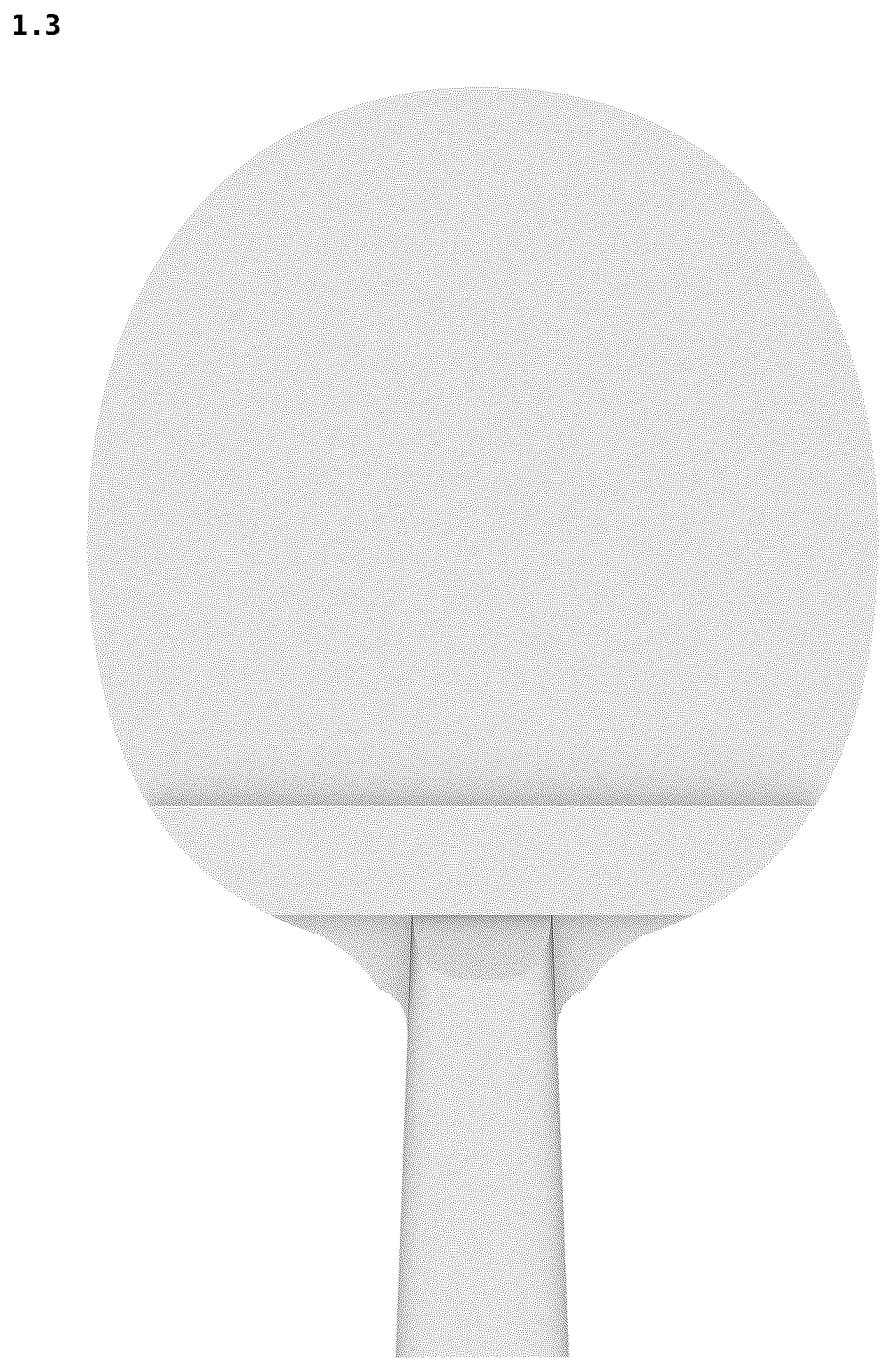 Patent USD1078883 Figure 3 – Table tennis racket