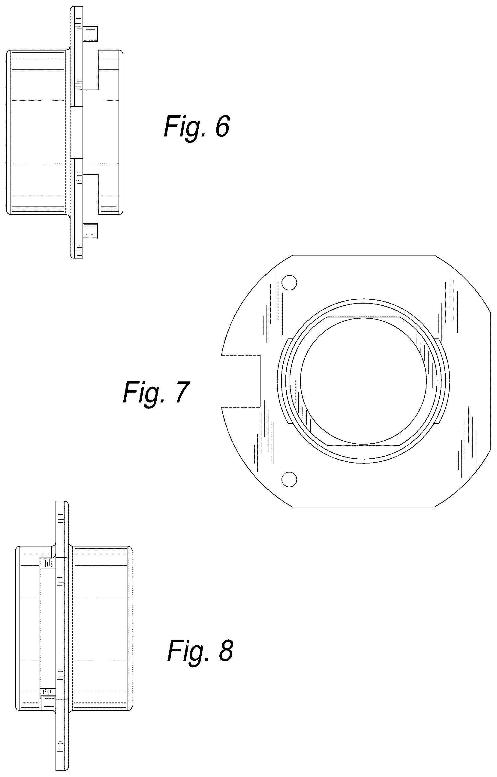 Patent USD1078947 Figure 3 – Inlet locking collar for hose reel