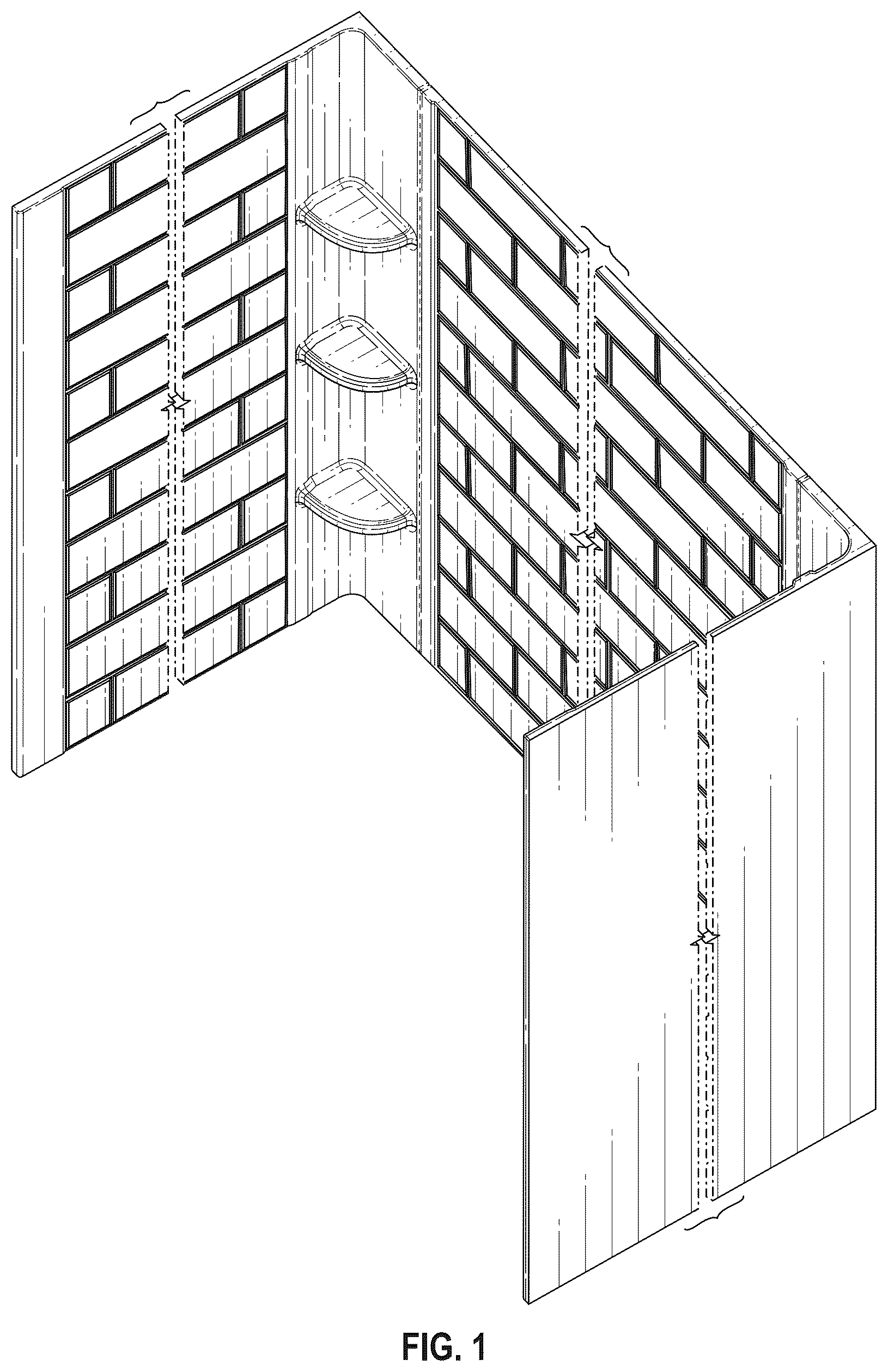 Patent USD1078952 Figure 1 – Bathtub enclosure