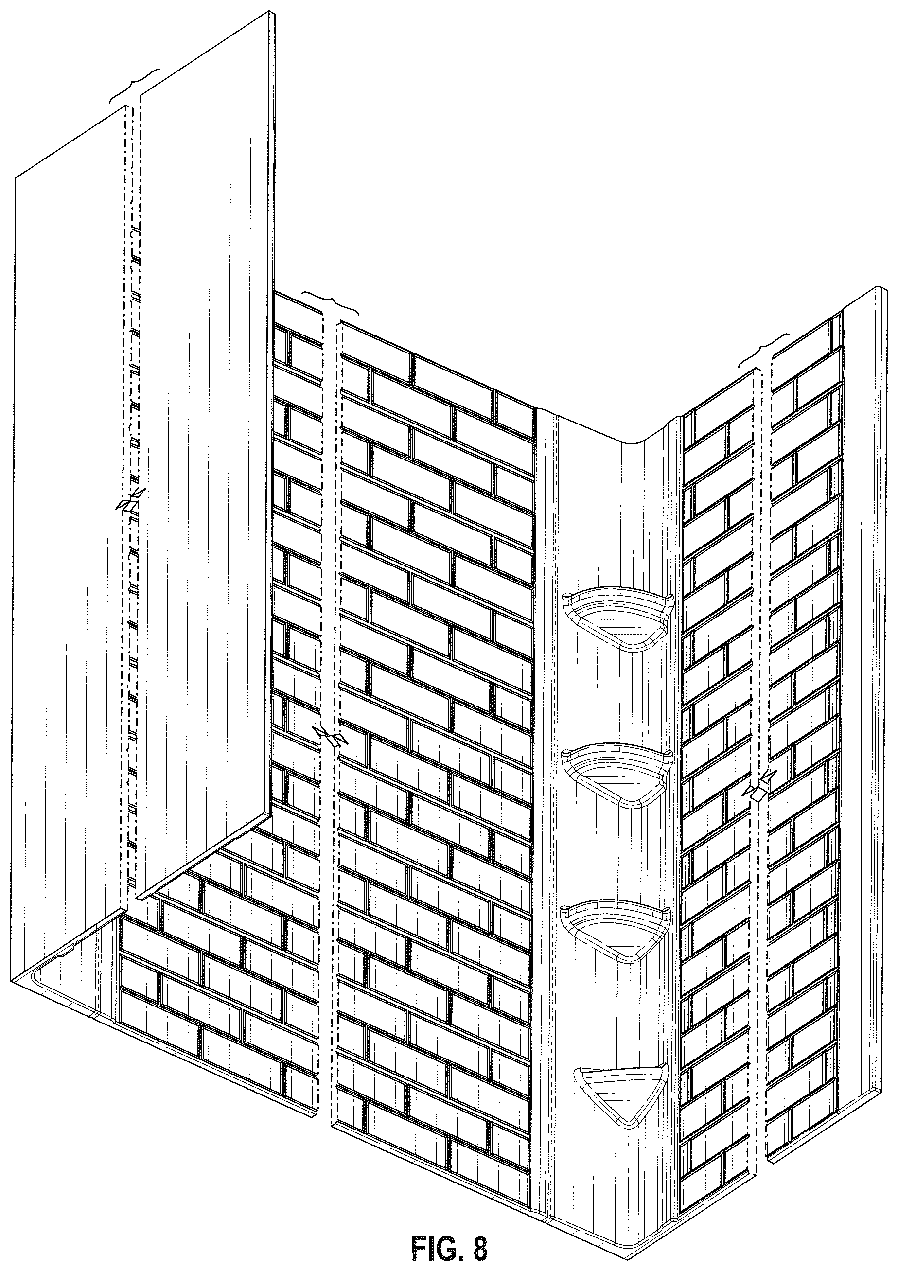 Patent USD1078955 Figure 6 – Bathtub enclosure