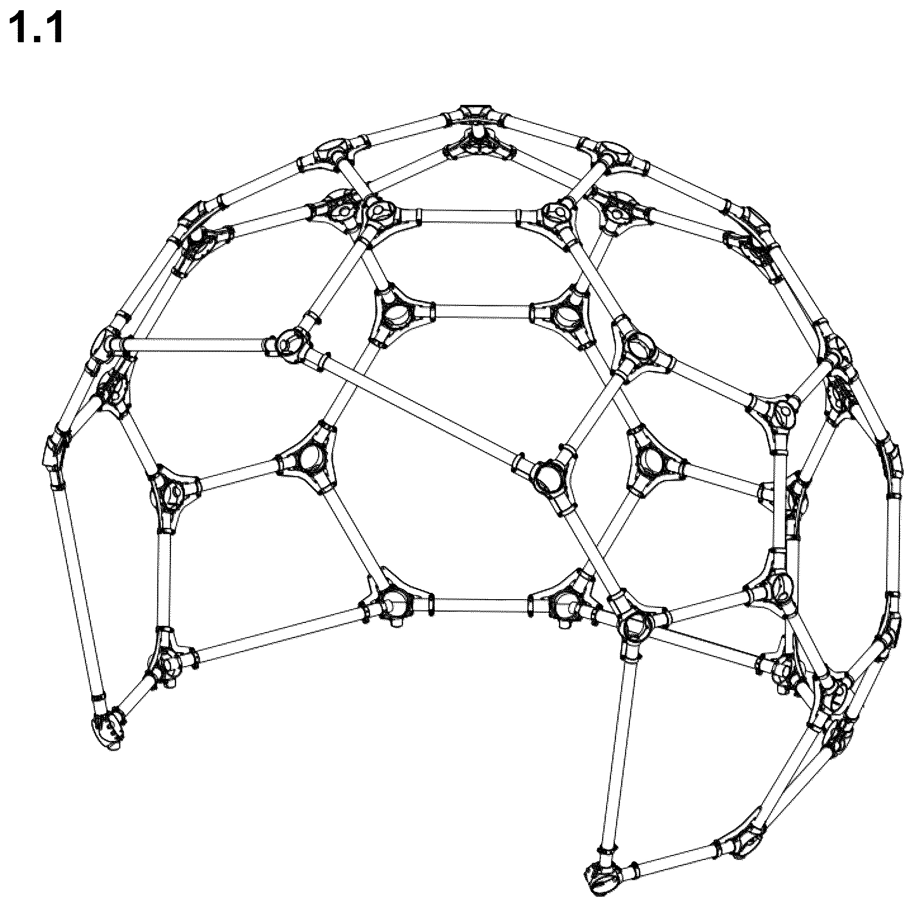Patent USD1079054 Figure 1 – Dome panel house