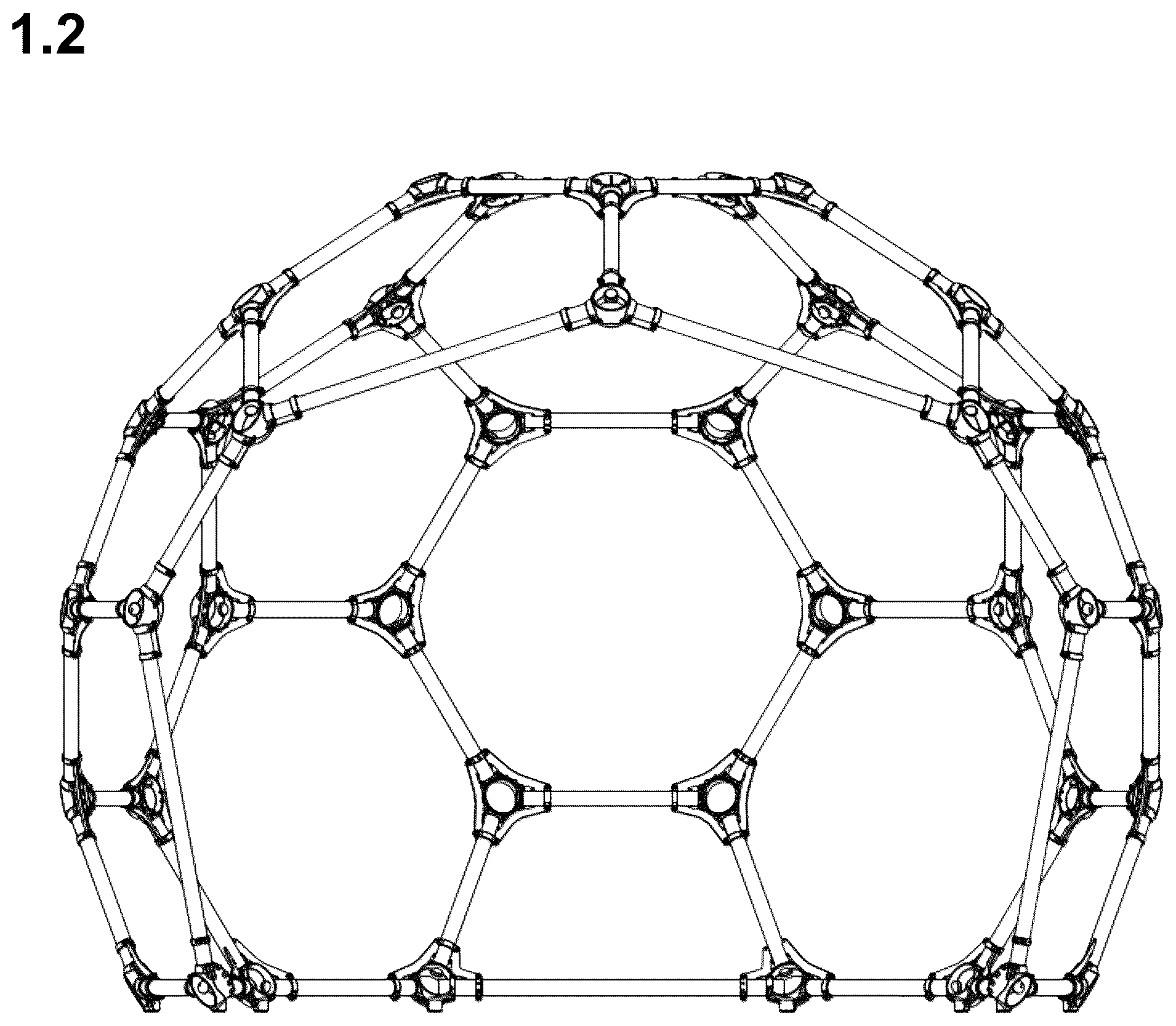 Patent USD1079054 Figure 2 – Dome panel house
