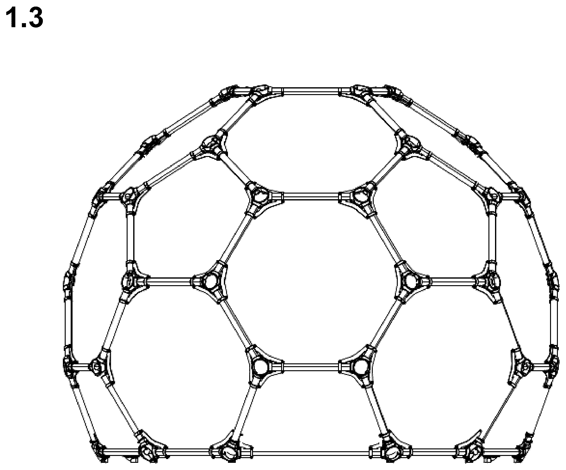 Patent USD1079054 Figure 3 – Dome panel house