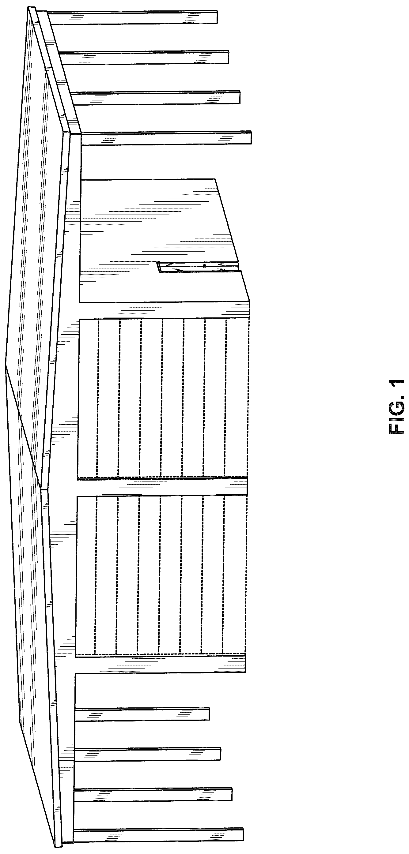 Patent USD1079058 Figure 1 – Garage with storage