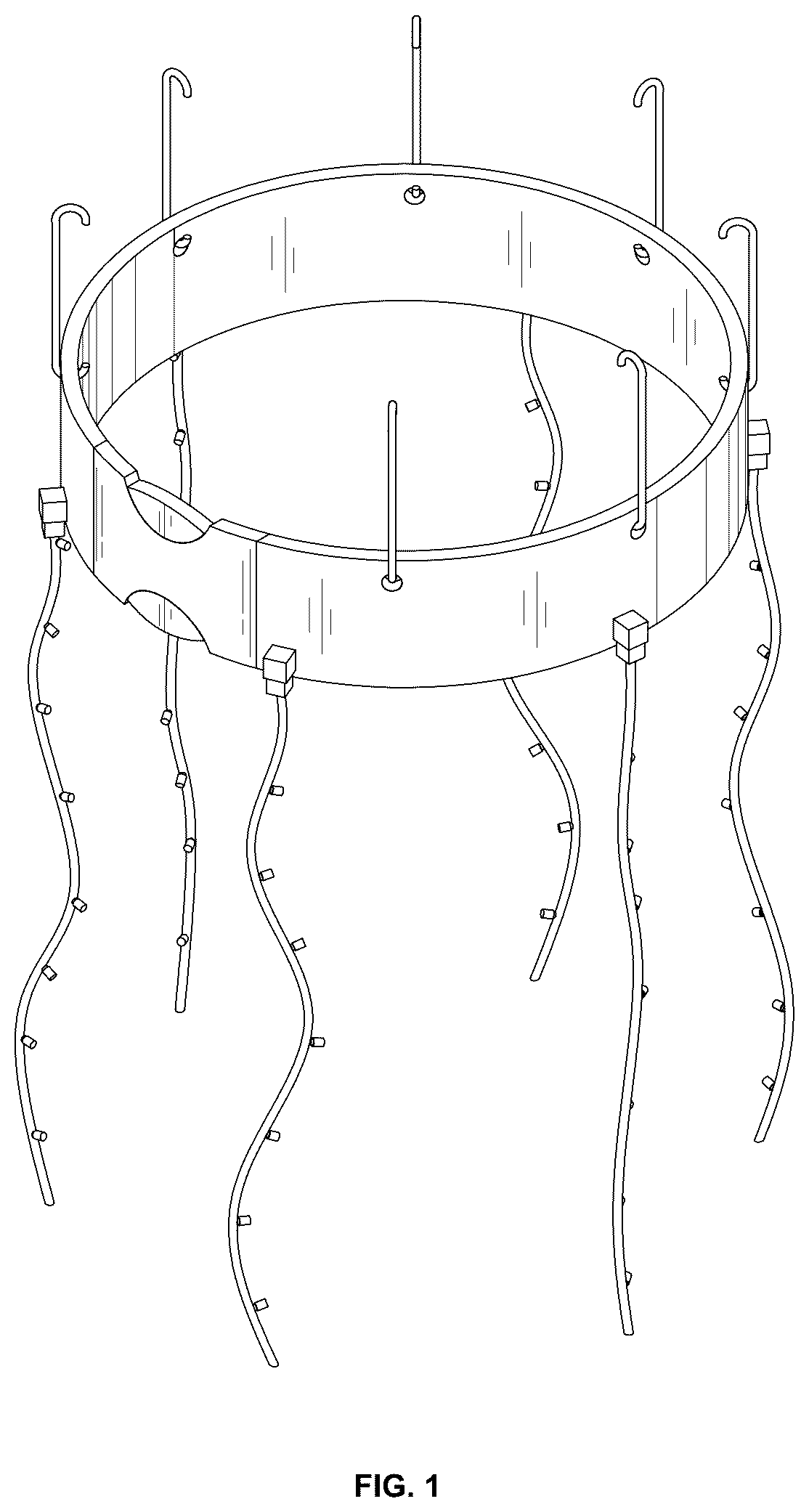 Patent USD1079071 Figure 1 – Tree lighting fixture