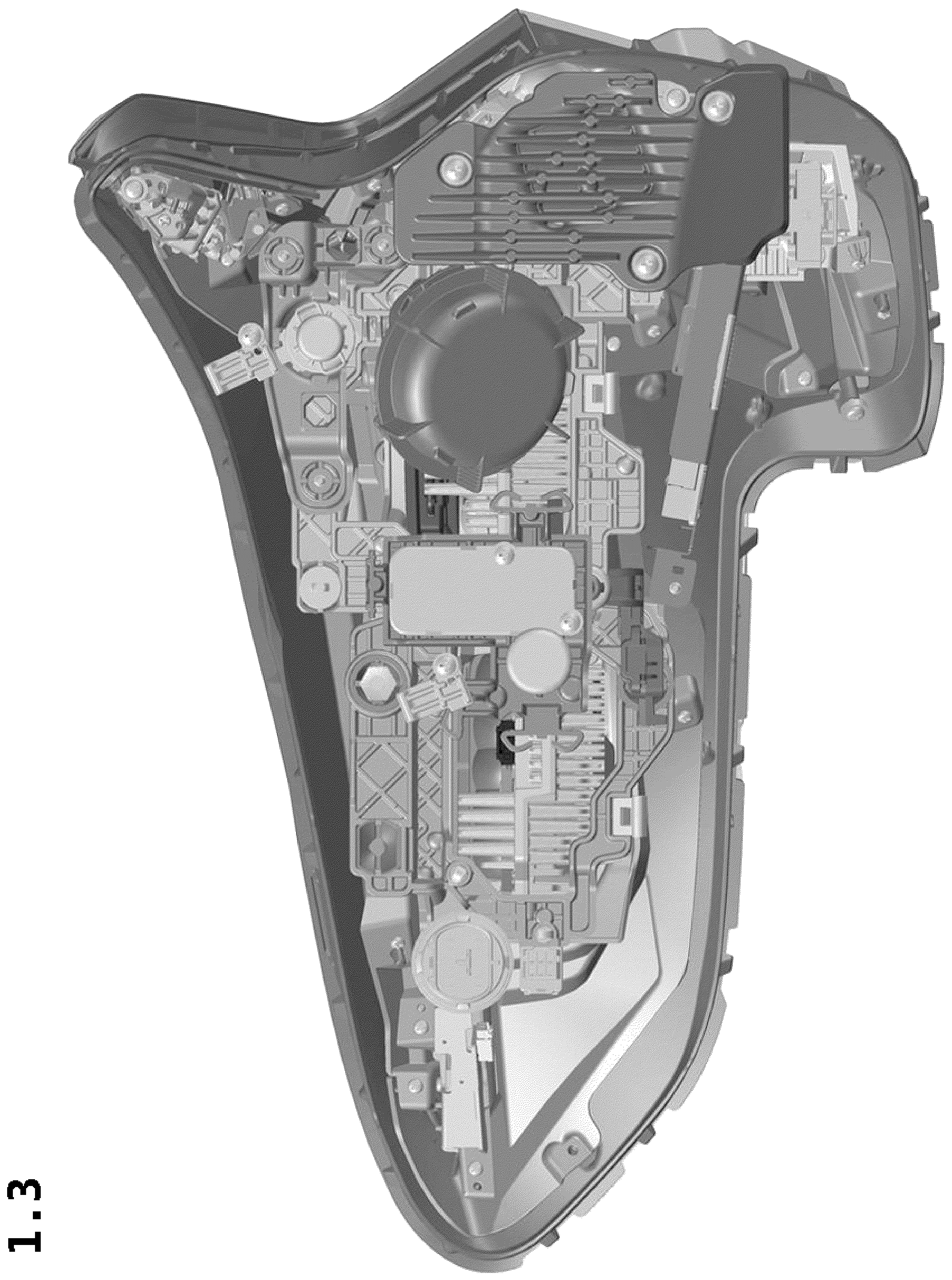 Patent USD1079076 Figure 3 – Head lamp for automobile