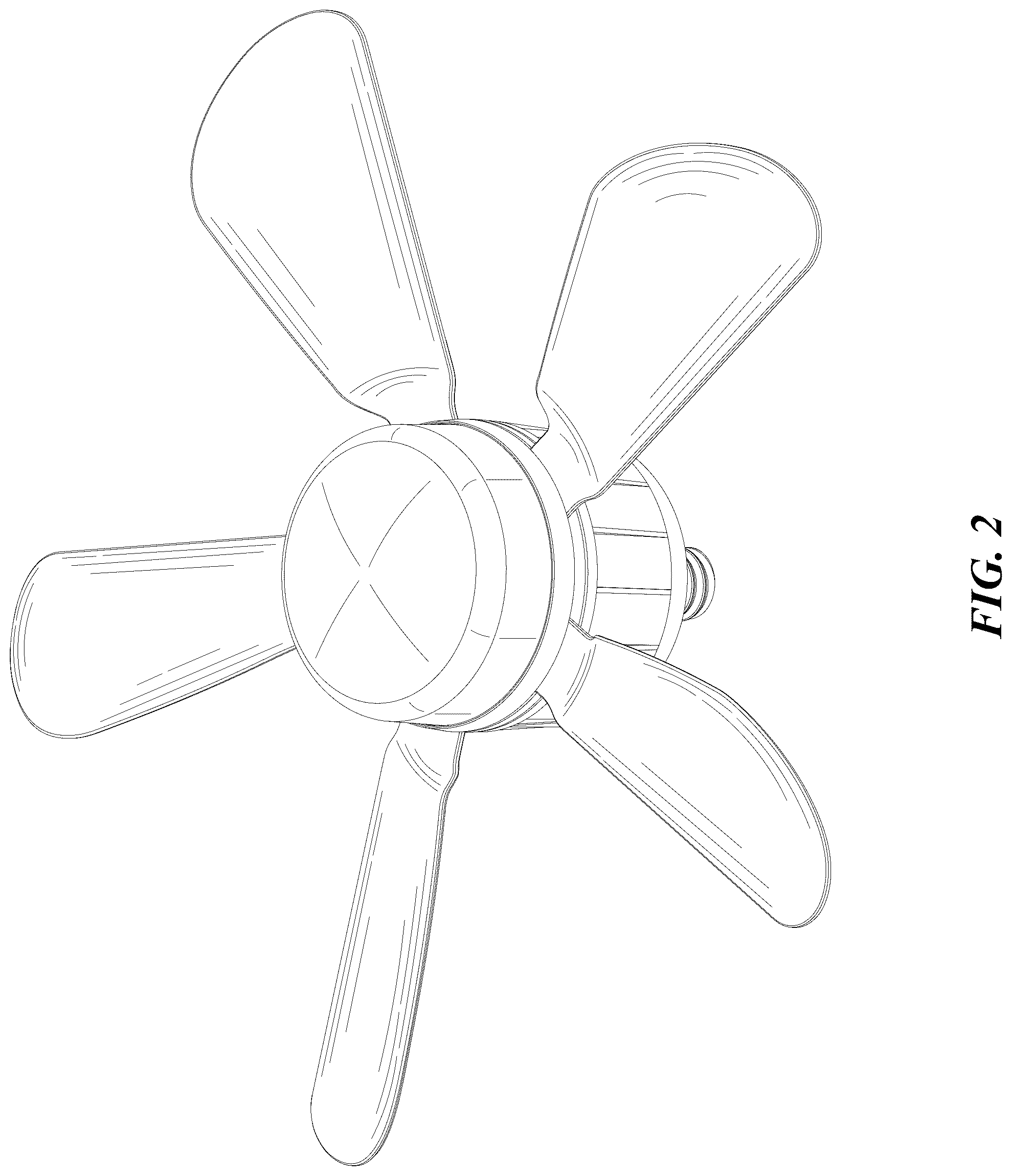 Patent USD1079083 Figure 2 – Ceiling fan with lamp