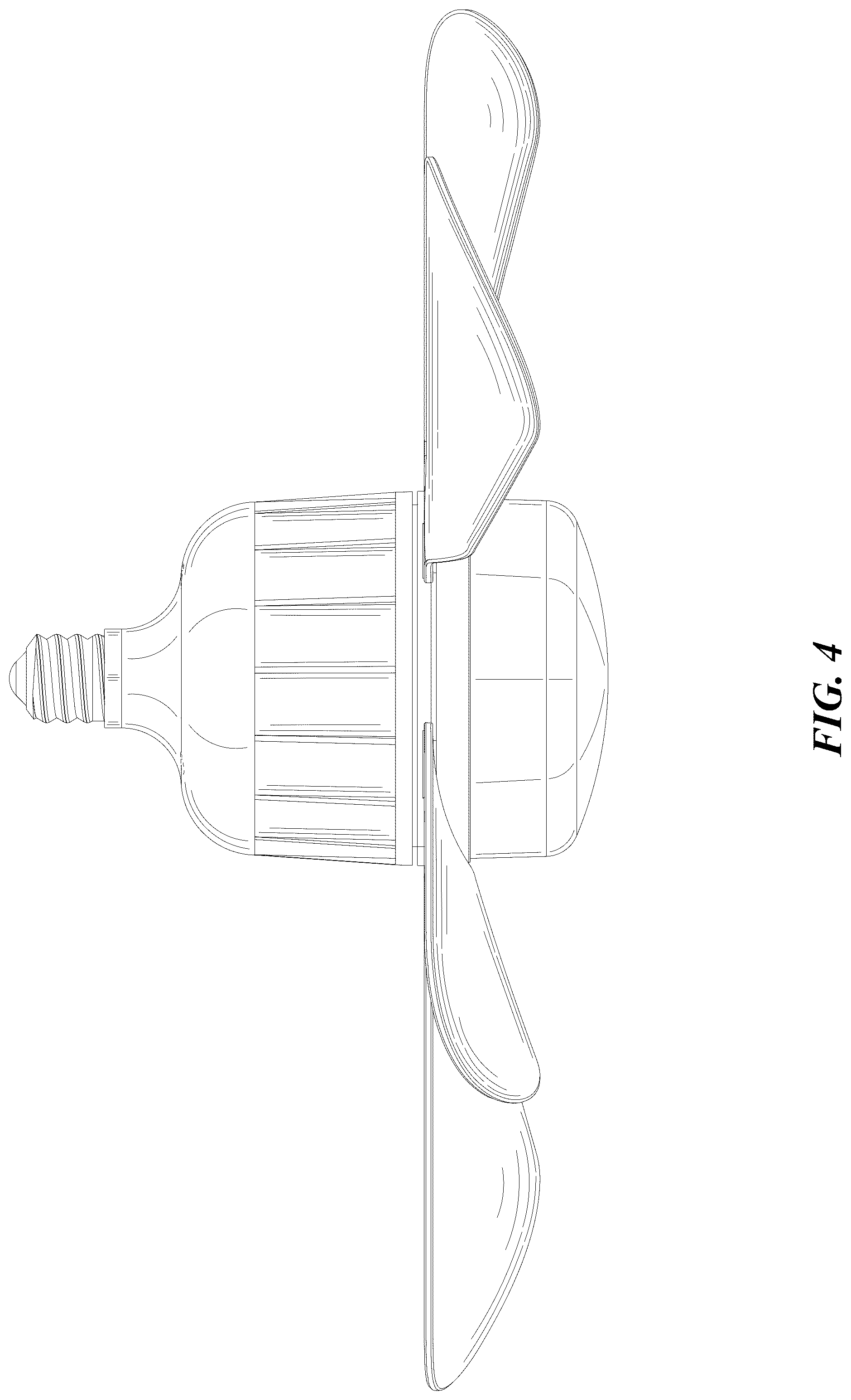 Patent USD1079083 Figure 4 – Ceiling fan with lamp