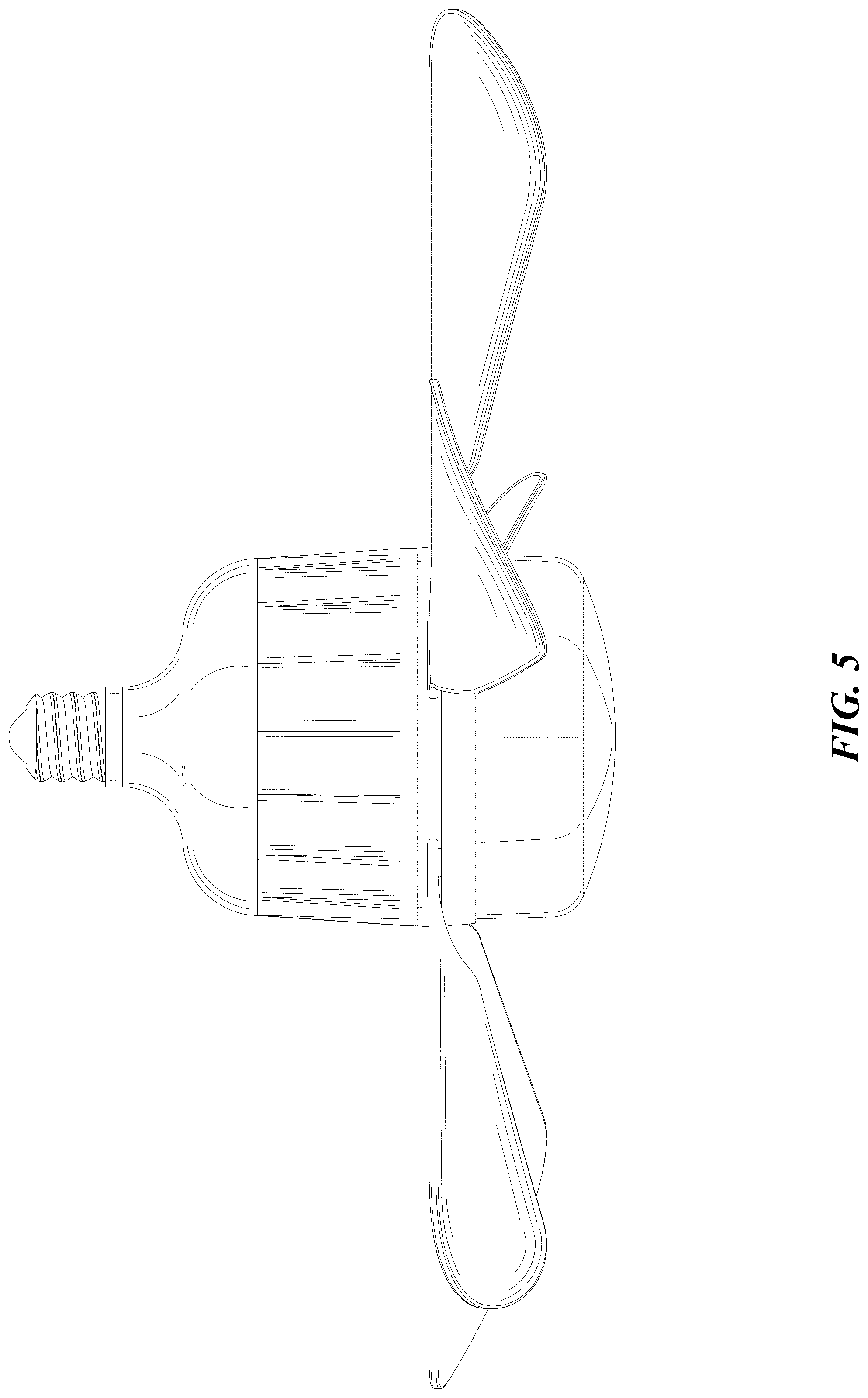Patent USD1079083 Figure 5 – Ceiling fan with lamp
