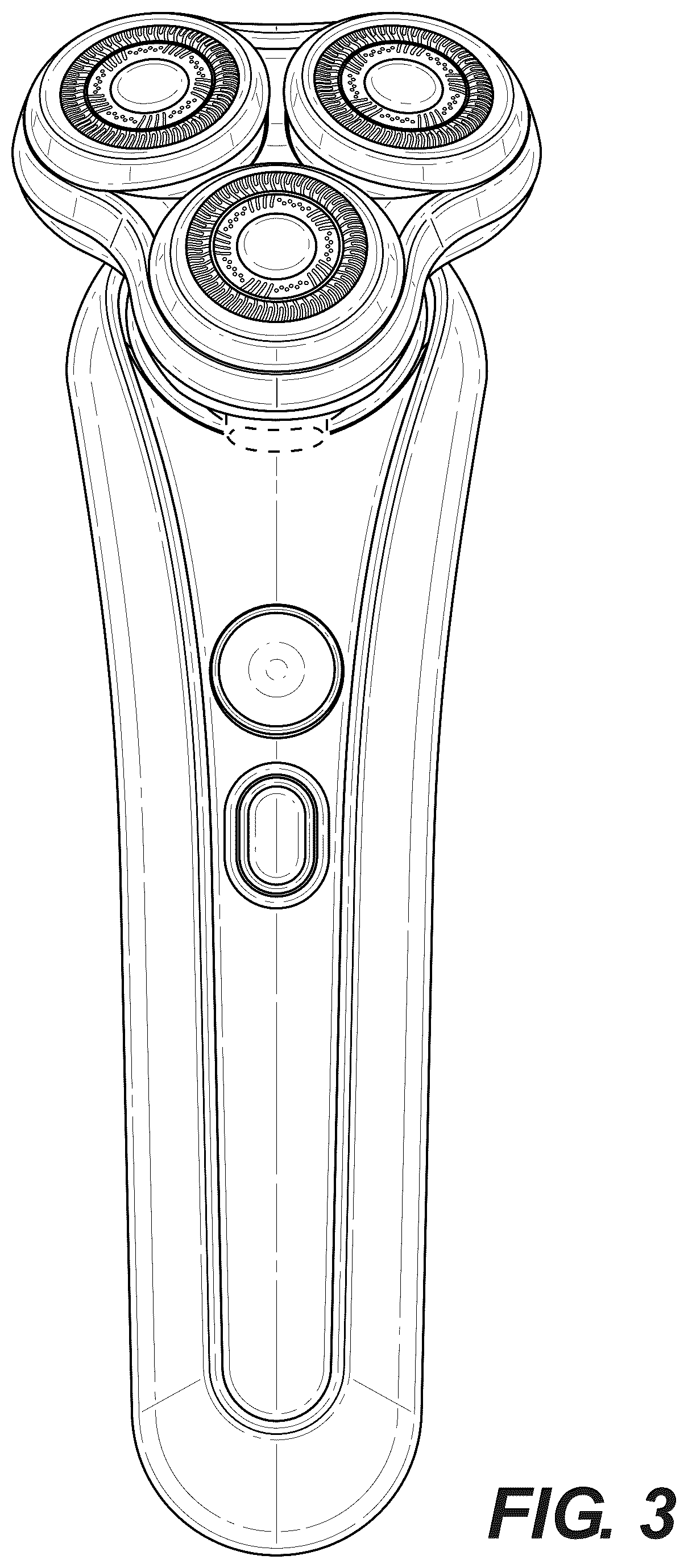 Patent USD1079129 Figure 3 – Shaver