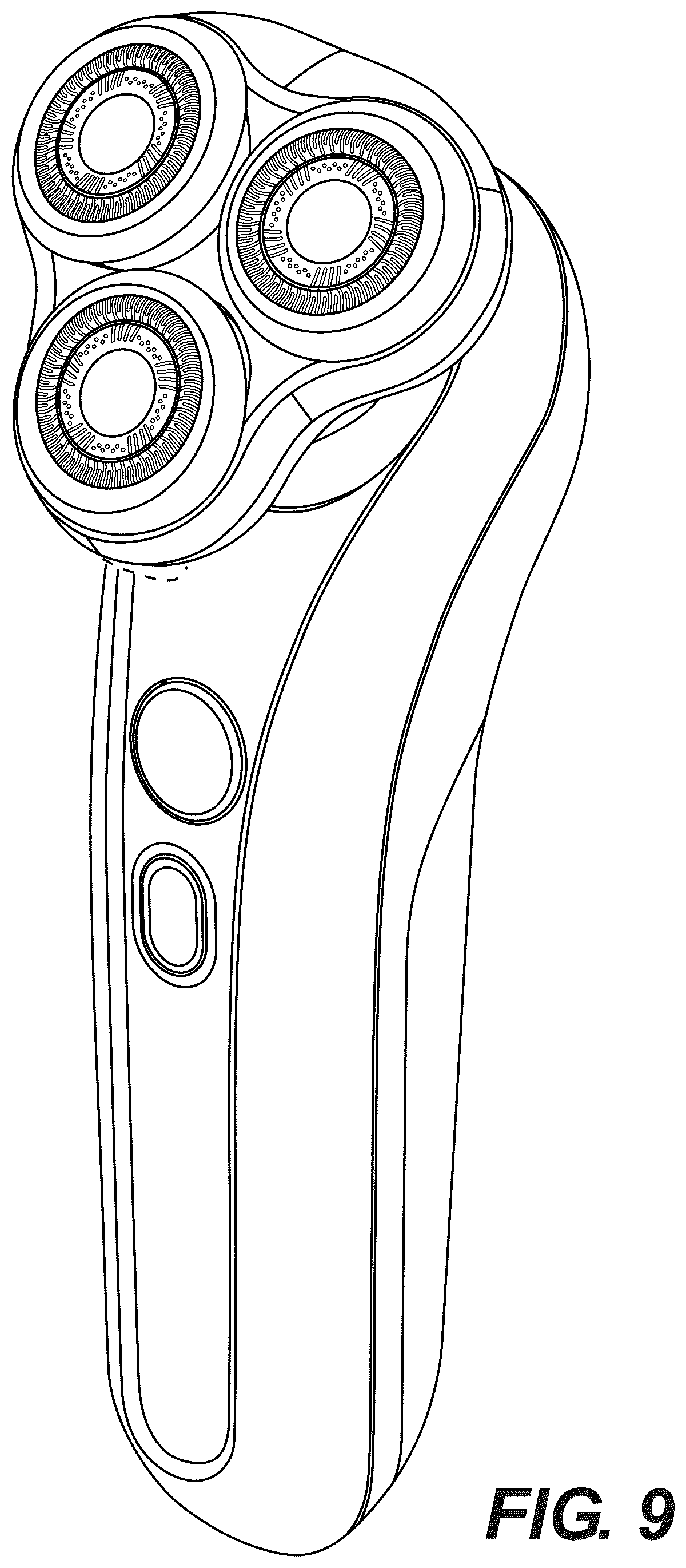 Patent USD1079129 Figure 9 – Shaver