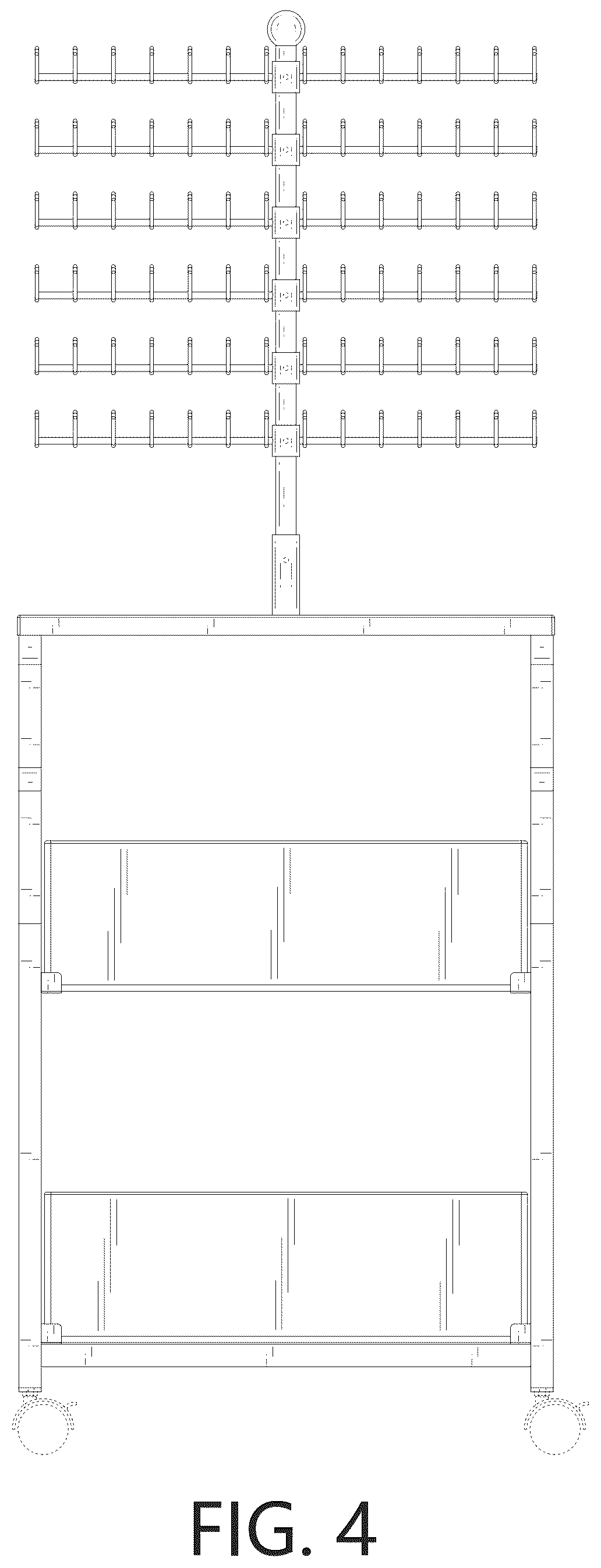 Patent USD1079135 Figure 4 – Braiding hair rack