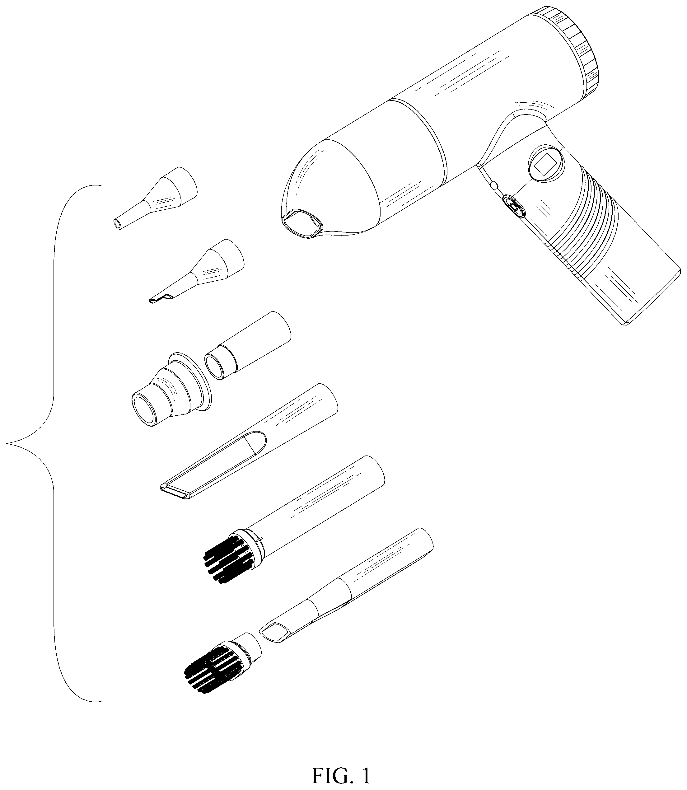 Patent USD1079160 Figure 1 – Combined blow and vacuum cleaner set