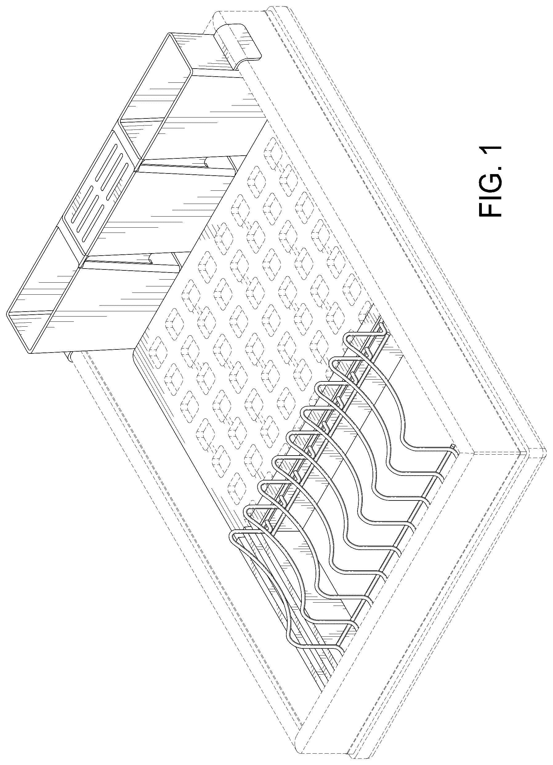 Patent USD1079172 Figure 1 – Dish drying rack