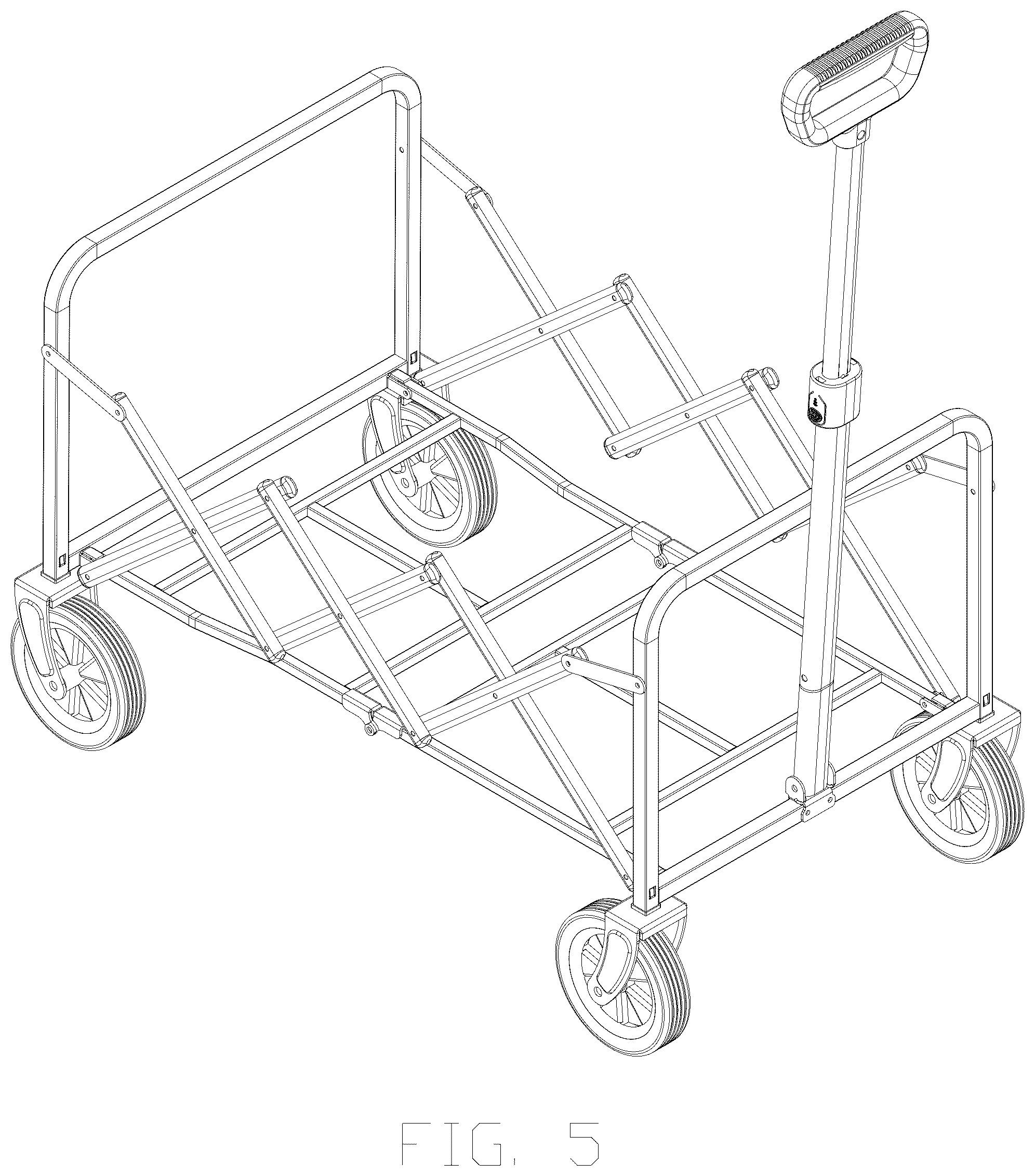 Patent USD1079179 Figure 5 – Frame for a cart