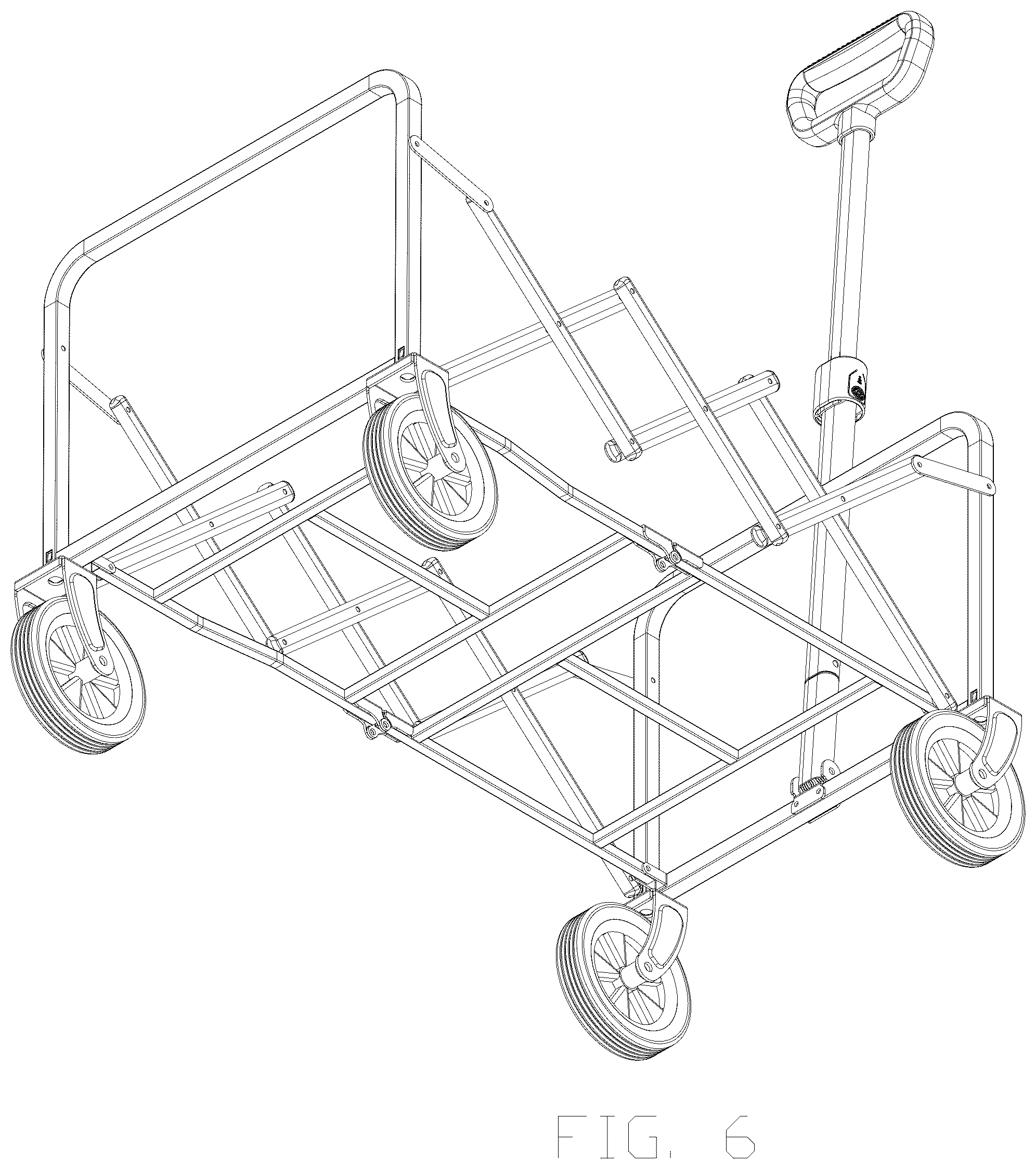 Patent USD1079179 Figure 6 – Frame for a cart