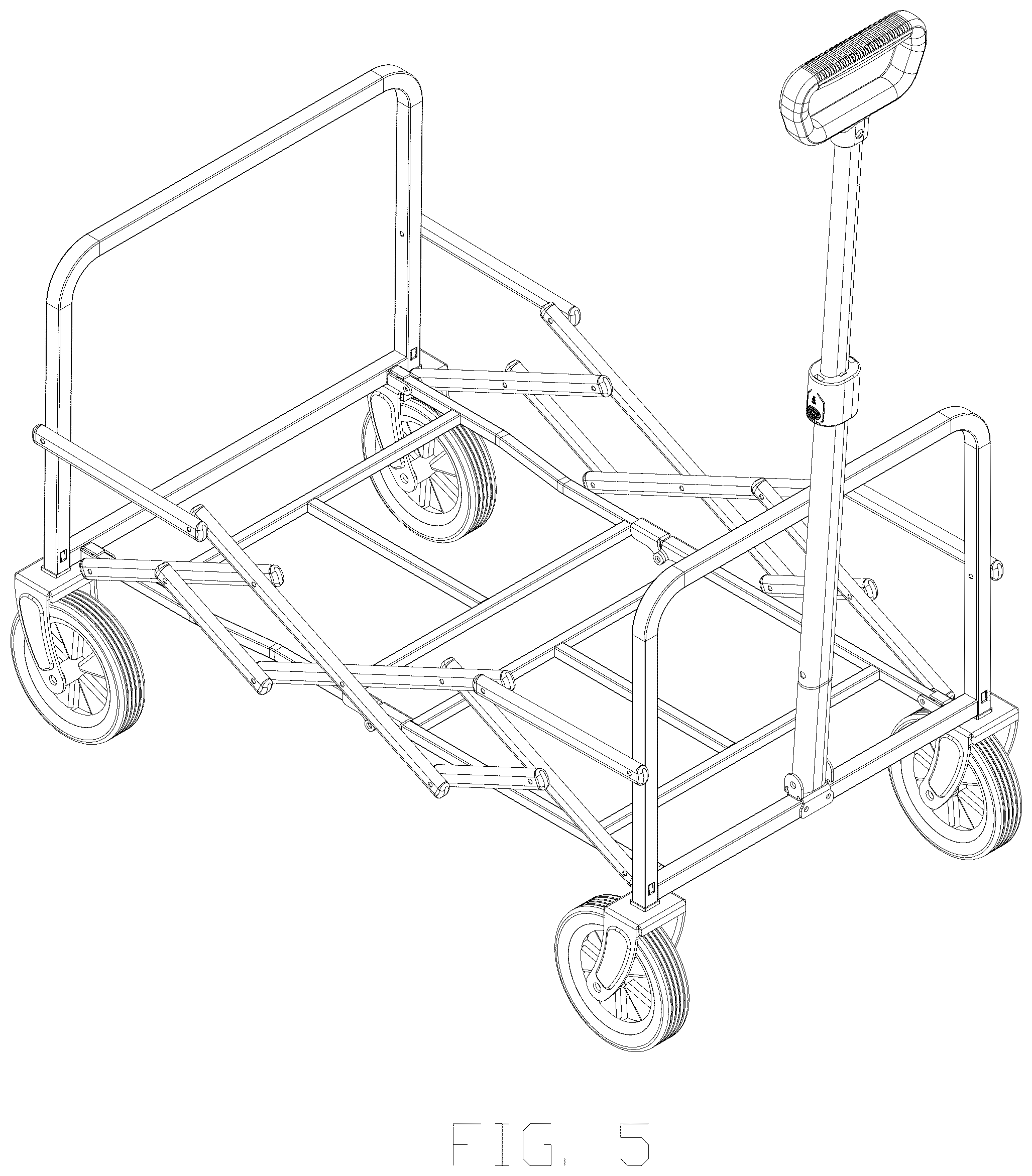 Patent USD1079180 Figure 5 – Frame for a cart