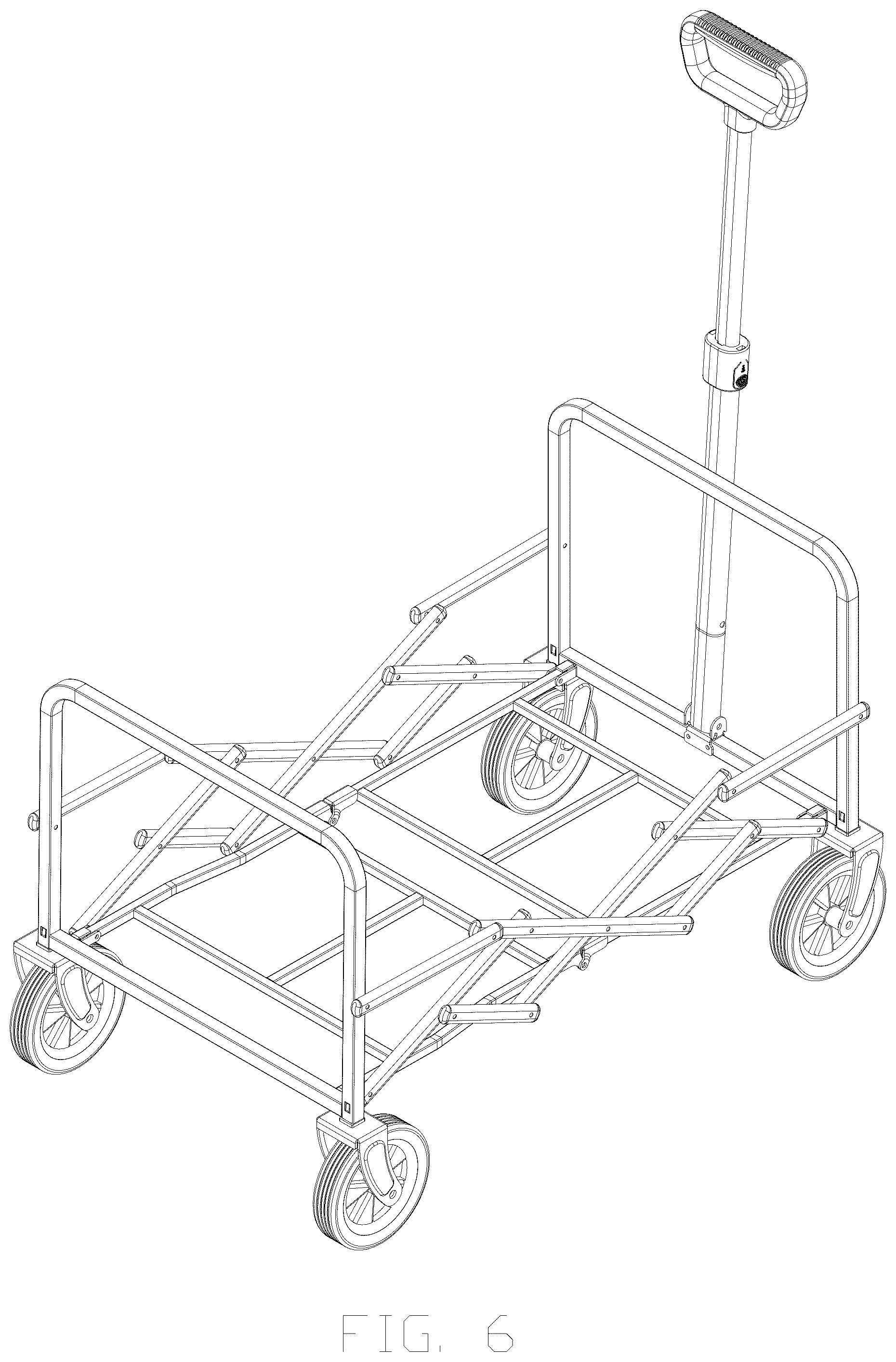Patent USD1079180 Figure 6 – Frame for a cart