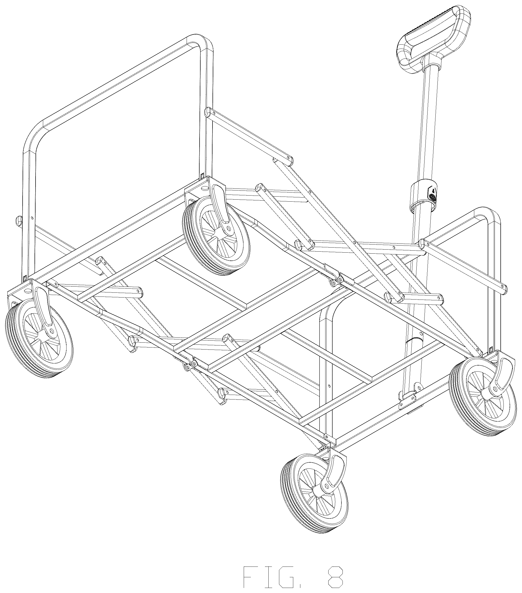 Patent USD1079180 Figure 8 – Frame for a cart