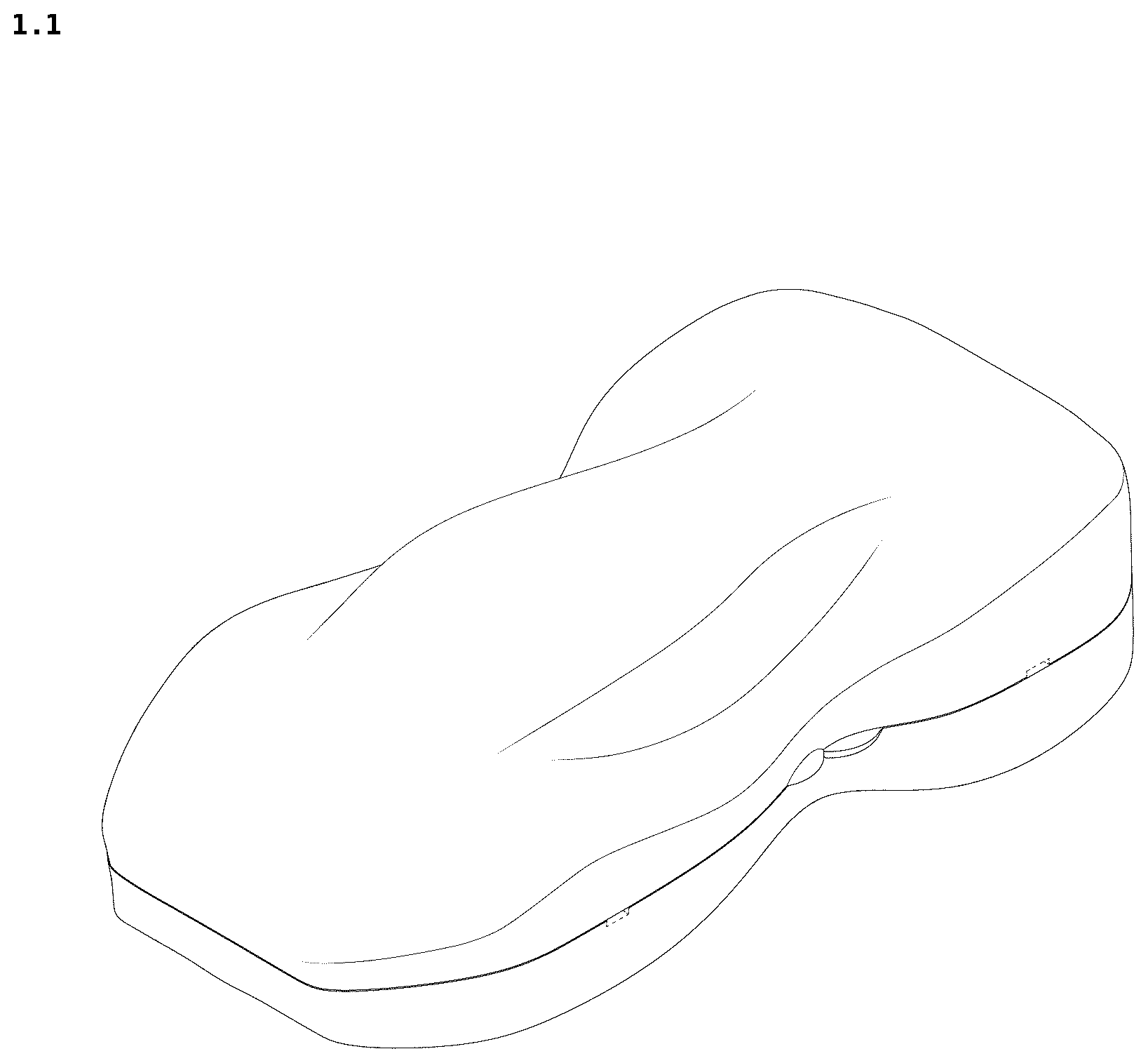 Patent USD1100493 Figure 1 – Clutch bag