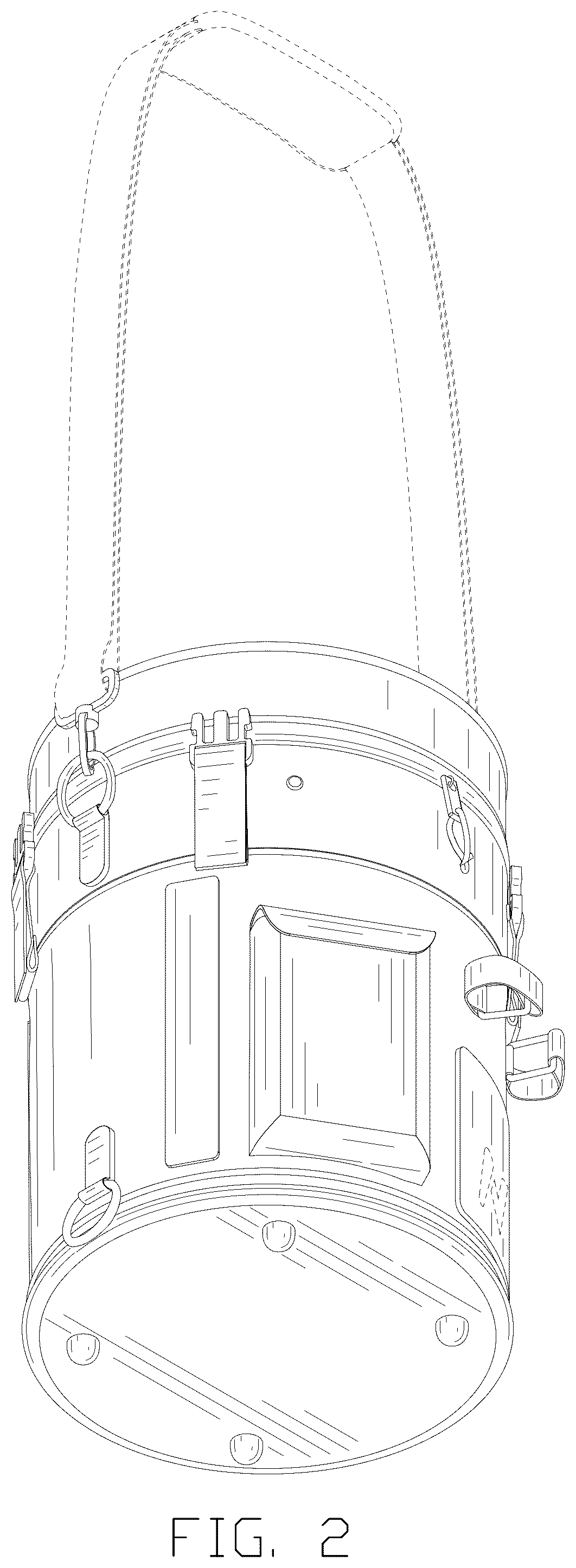 Patent USD1100497 Figure 2 – Tennis ball launch bag