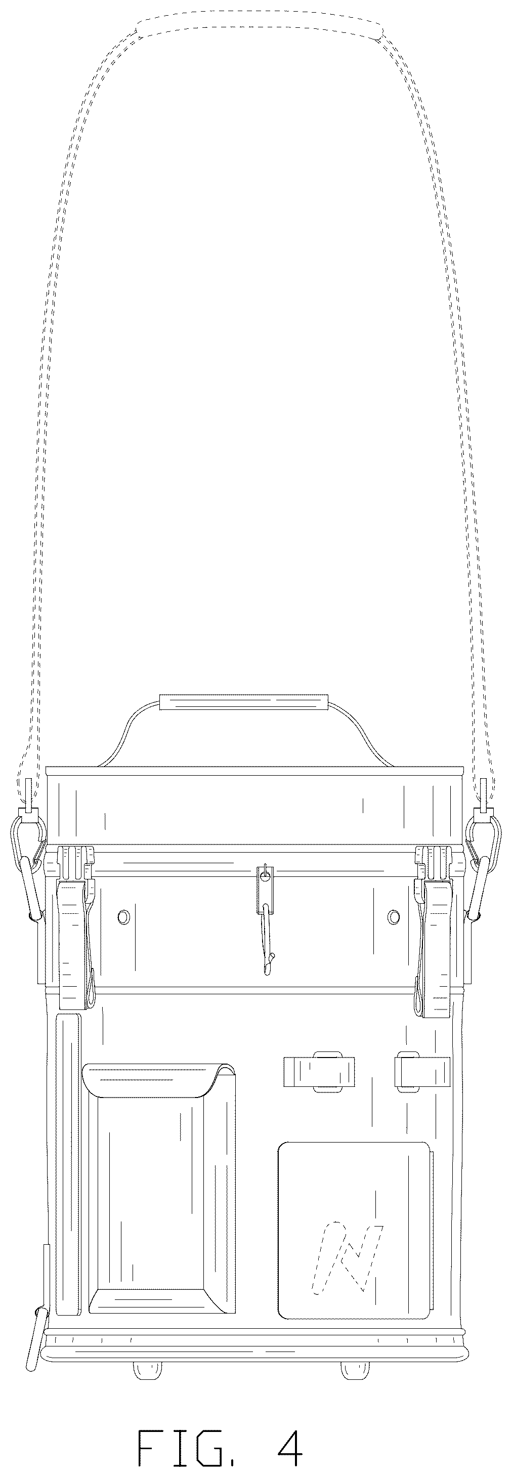 Patent USD1100497 Figure 4 – Tennis ball launch bag