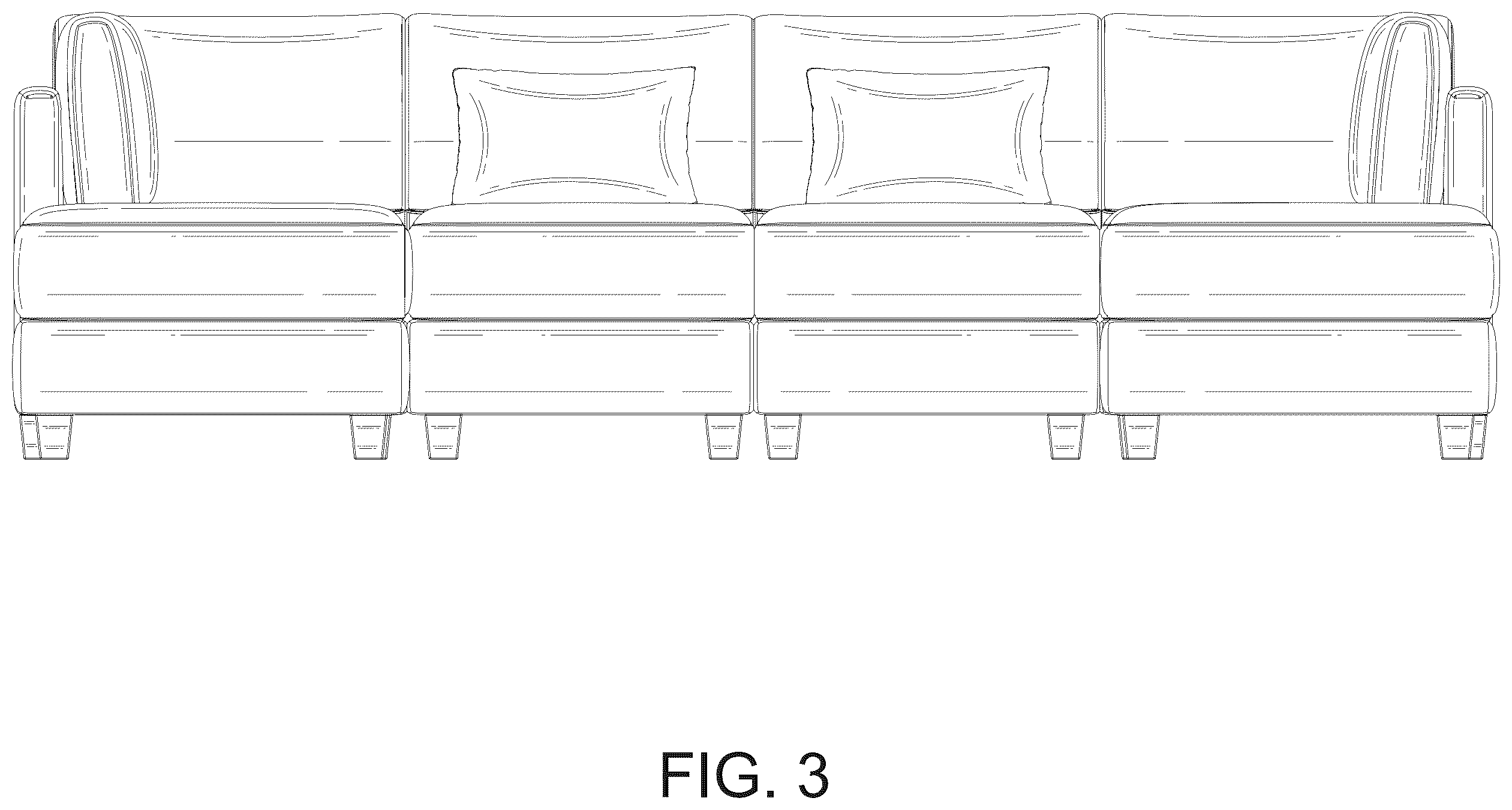 Patent USD1100522 Figure 3 – Sectional sofa