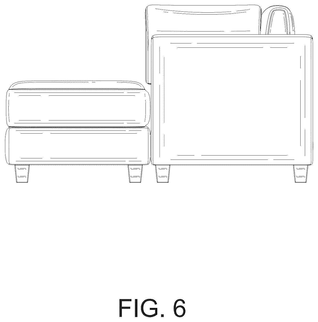 Patent USD1100522 Figure 6 – Sectional sofa