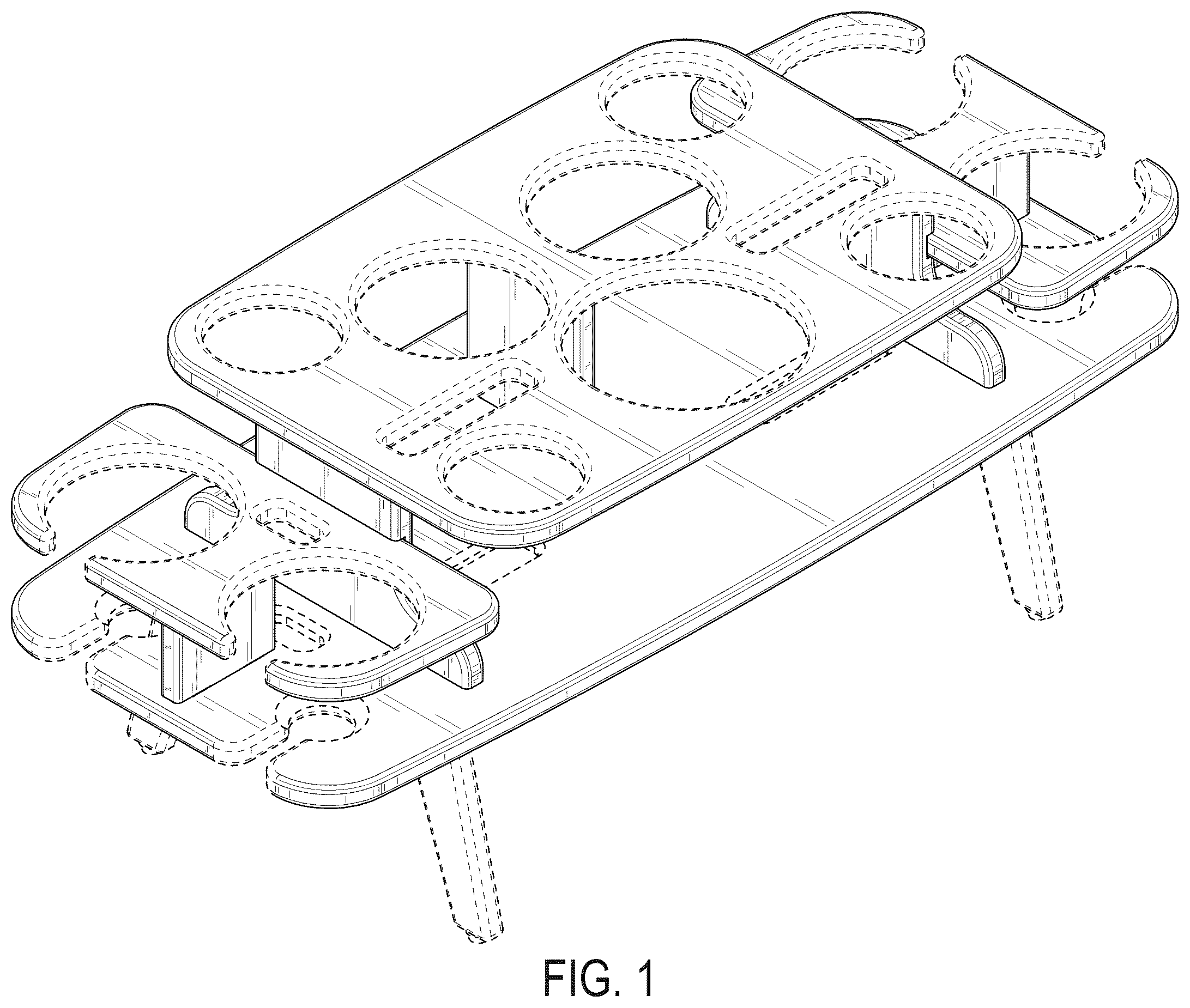 Patent USD1100610 Figure 1 – Ottoman caddy